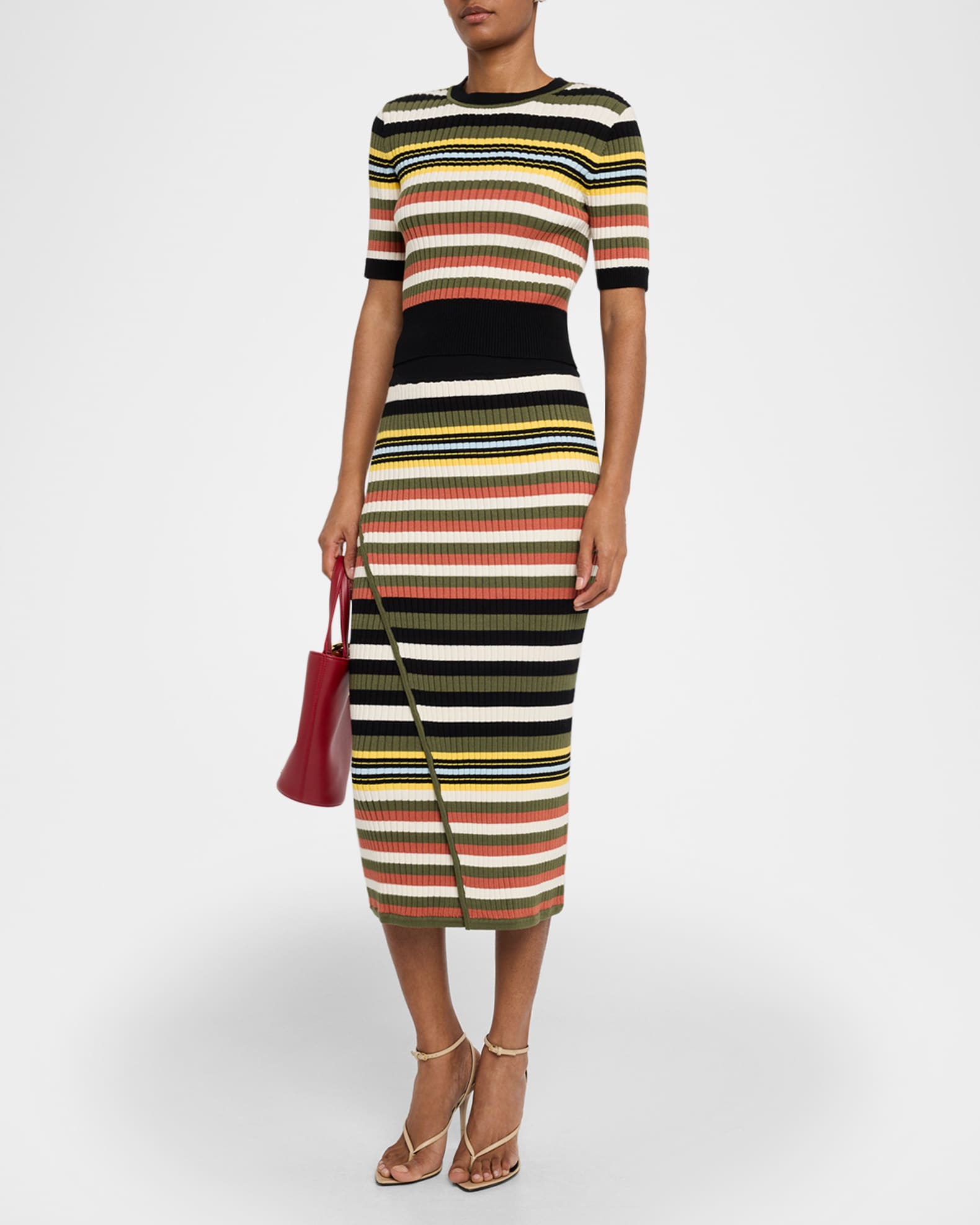Nyla Striped Short-Sleeve Sweater 1