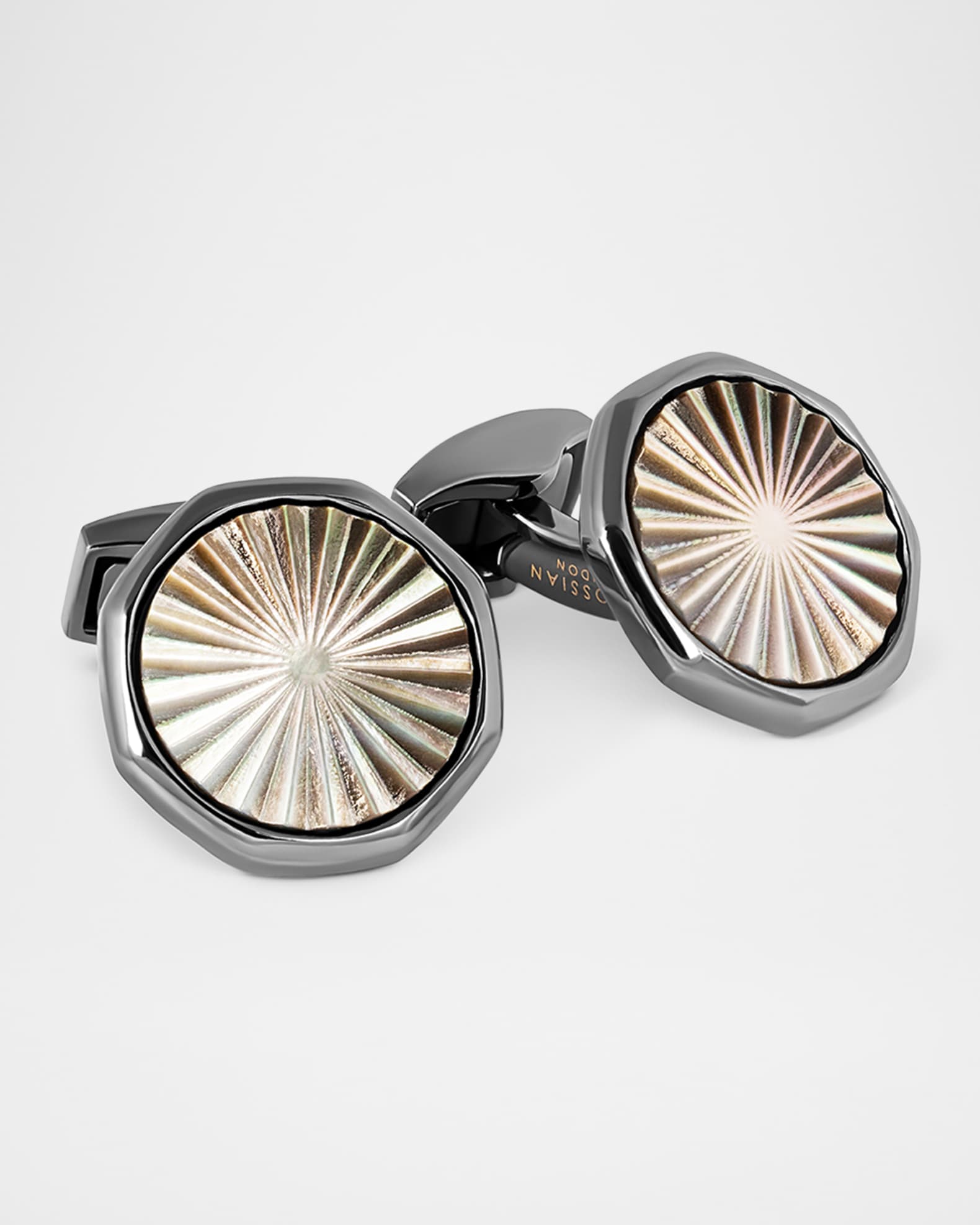 Men's Gunmetal Mother-Of-Pearl Cufflinks 0