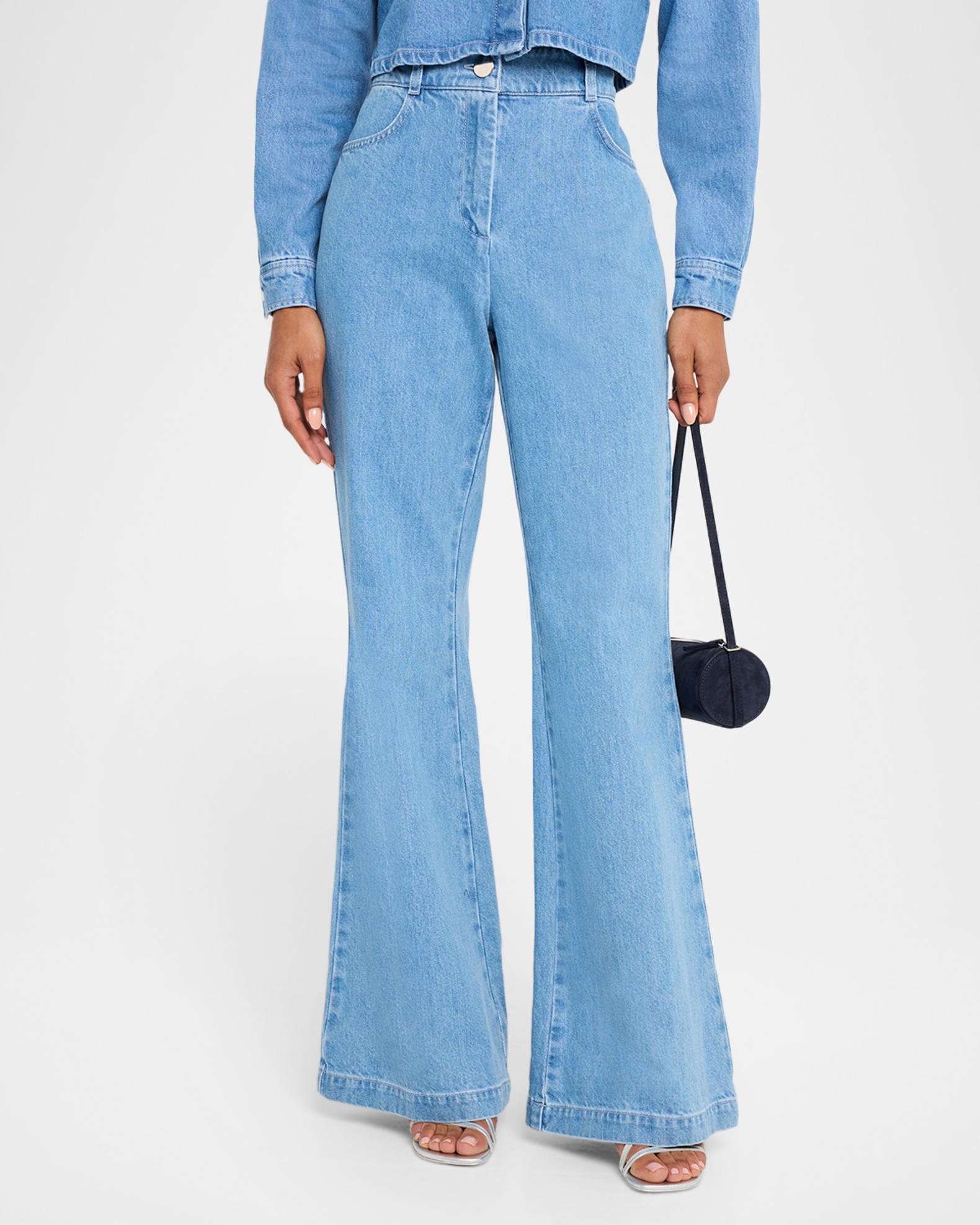 Toccin Gaia Denim Flare Pants | Neiman Marcus