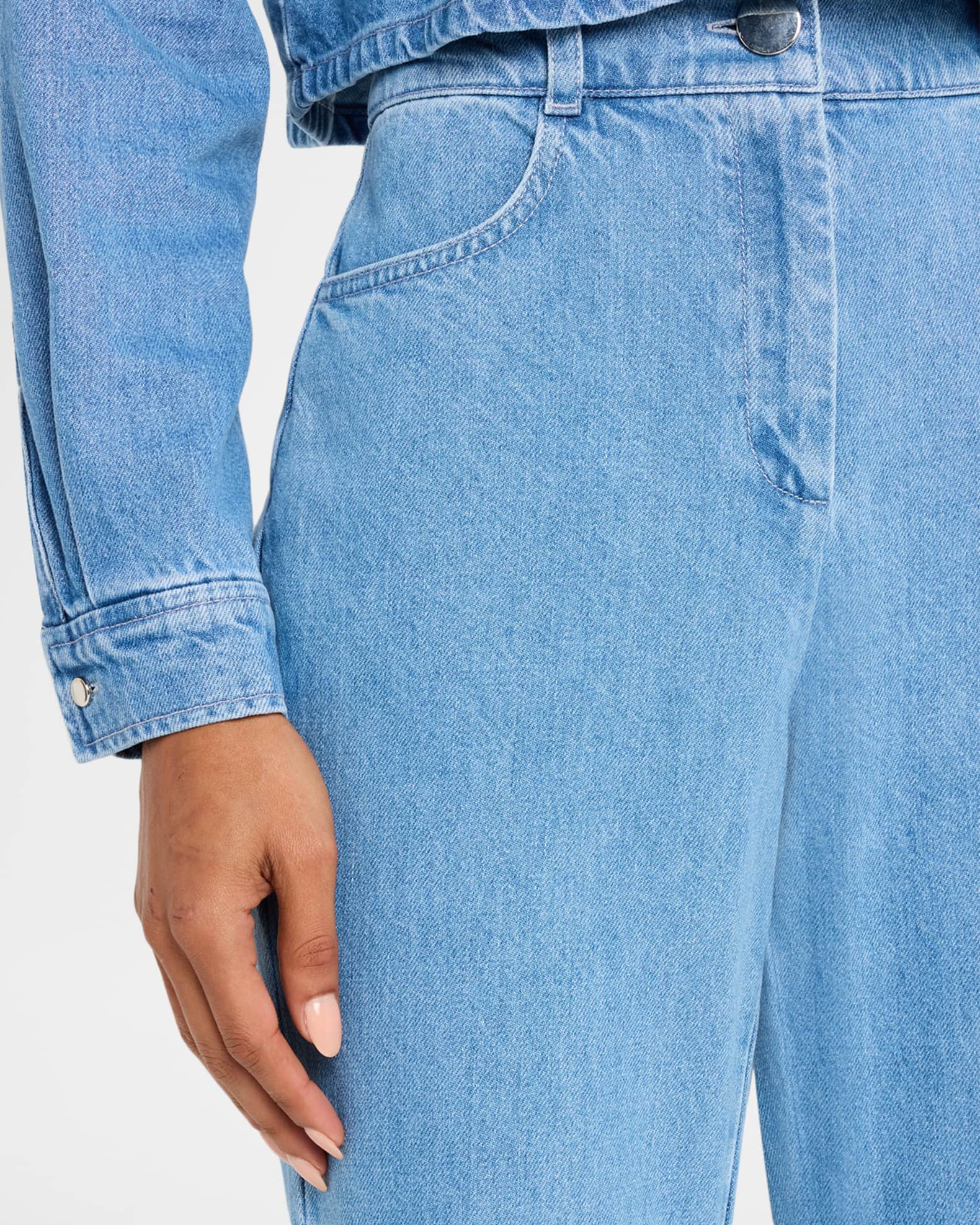 Toccin Gaia Denim Flare Pants | Neiman Marcus