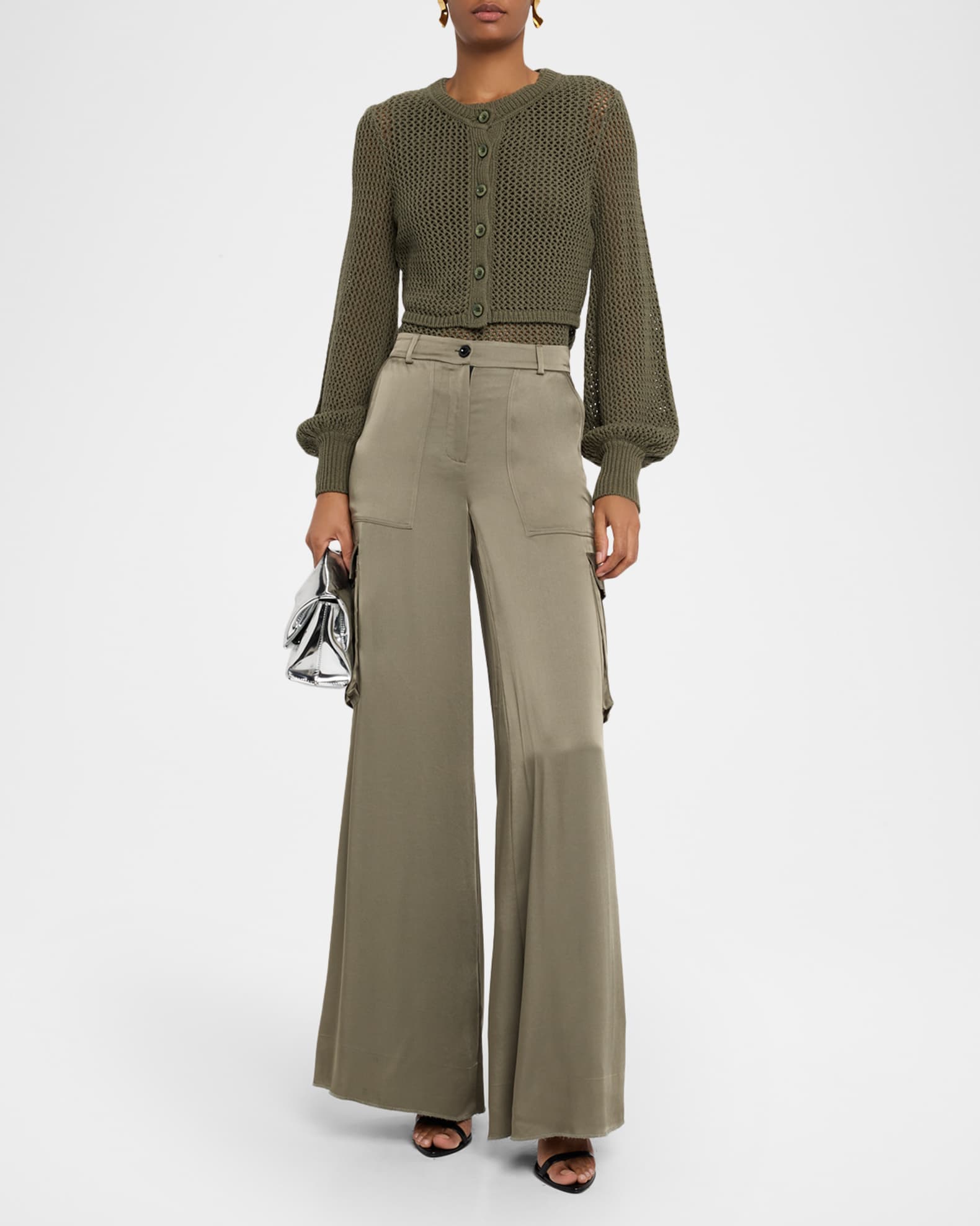Maia Silky Satin Cargo Pants 1