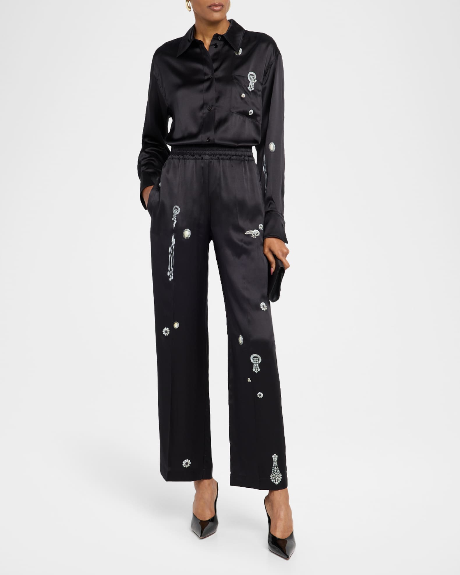 【関税込み】VICTORIA BECKHAM PYJAMA SHIRT Piping Detail Pyjama Shirt In Tobacco-Midnight – Victoria