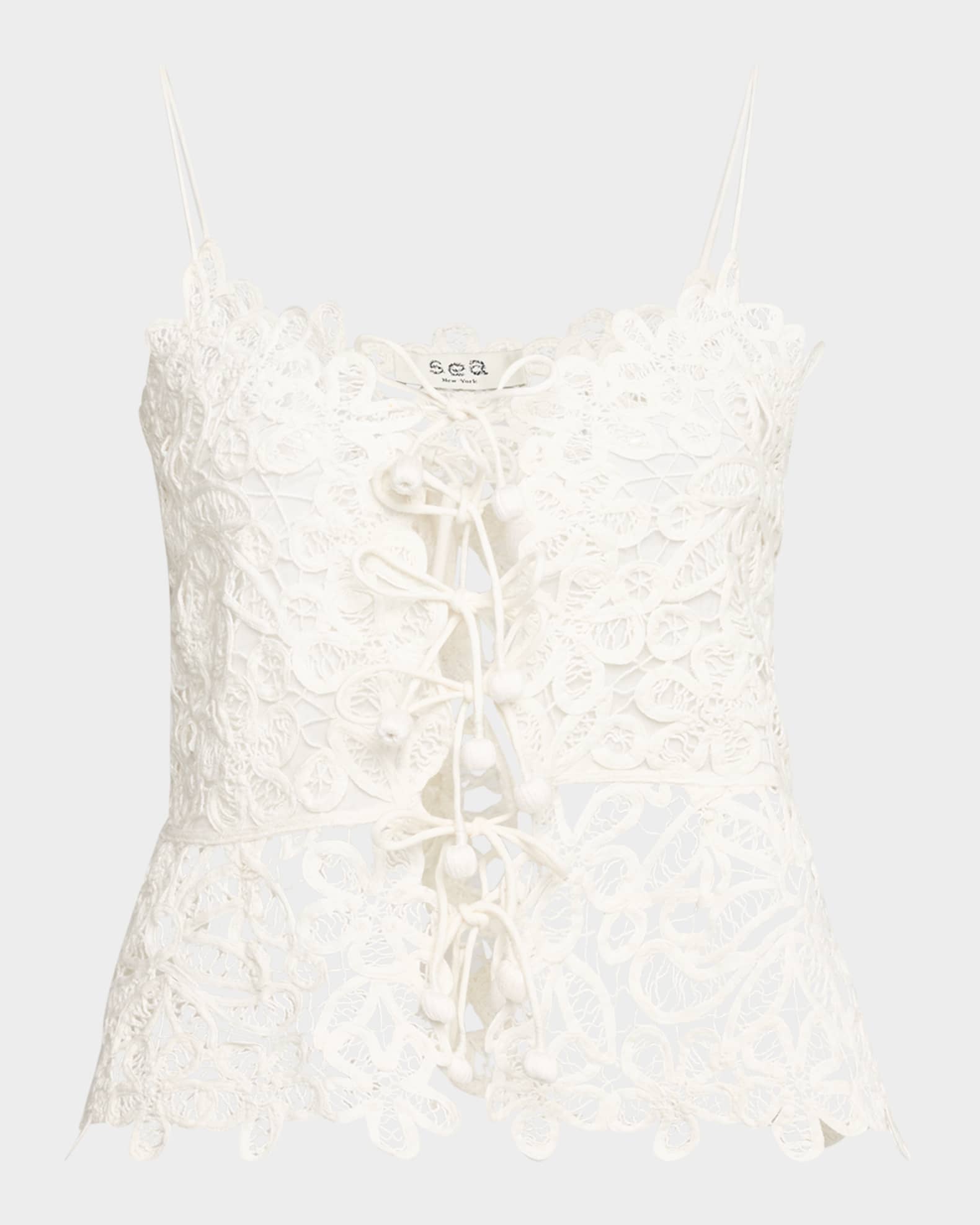 Iyla Embroidered Tie-Front Top 0
