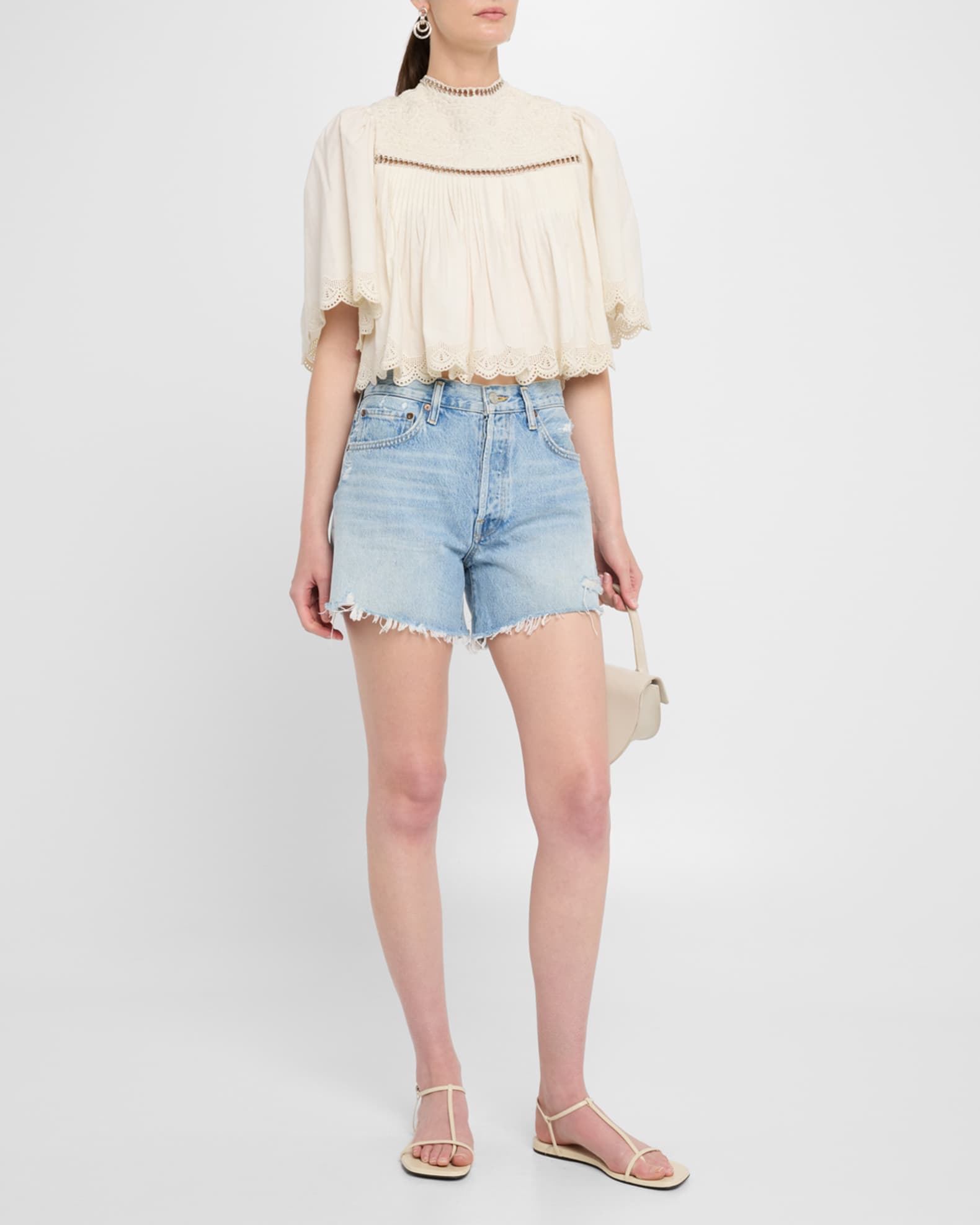 Larissa Embroidered Short-Sleeve Crop Top 1