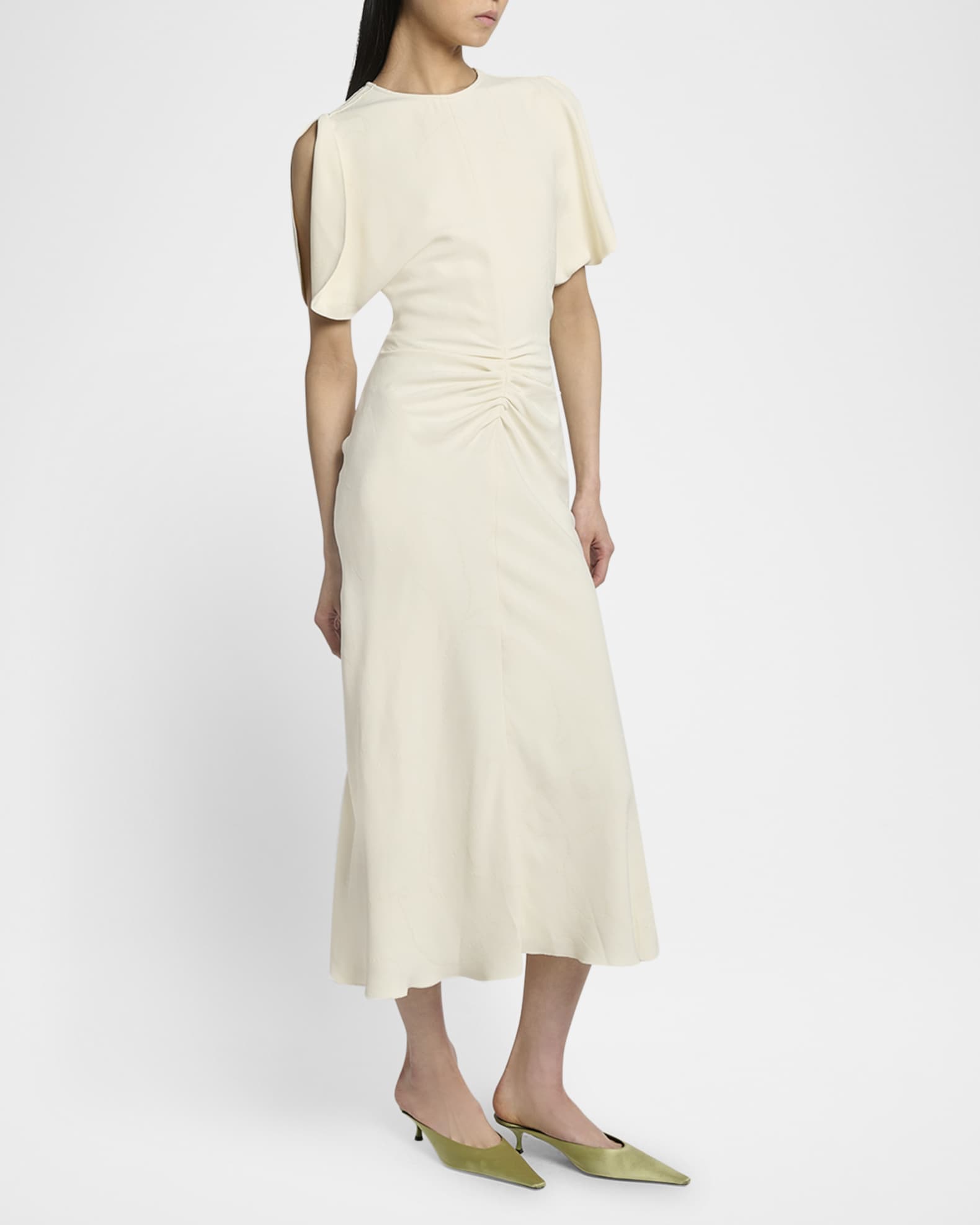 Gathered Waist Midi Dress