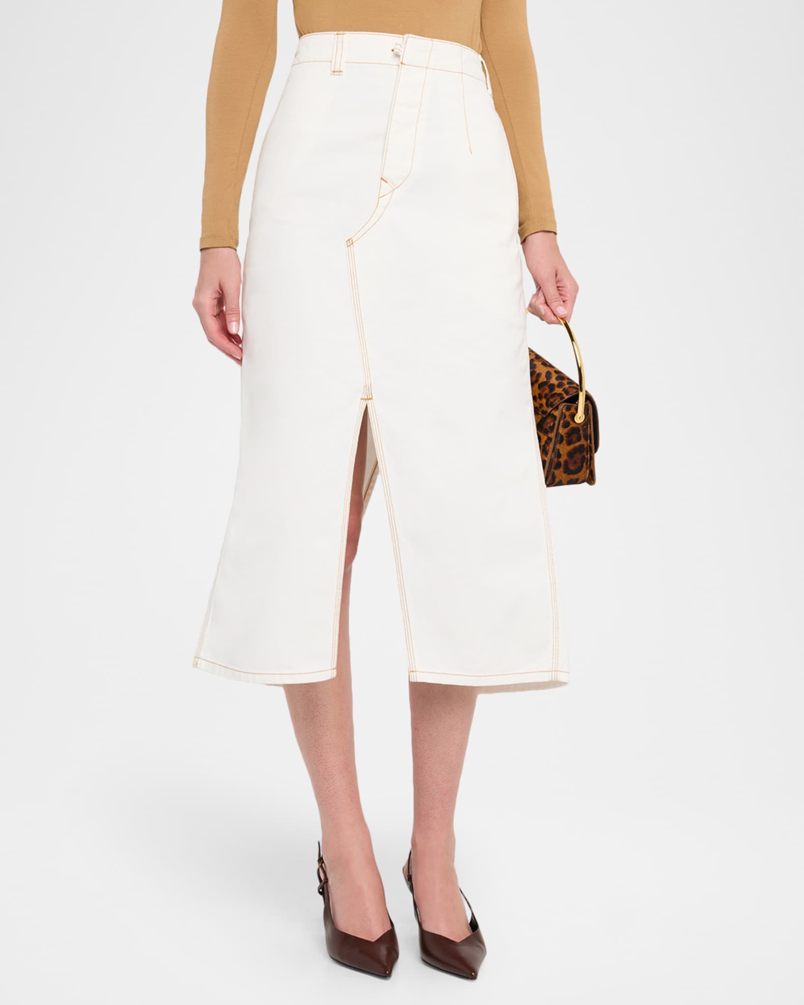 Victoria Beckham Asymmetric Utility Midi Skirt | Neiman Marcus
