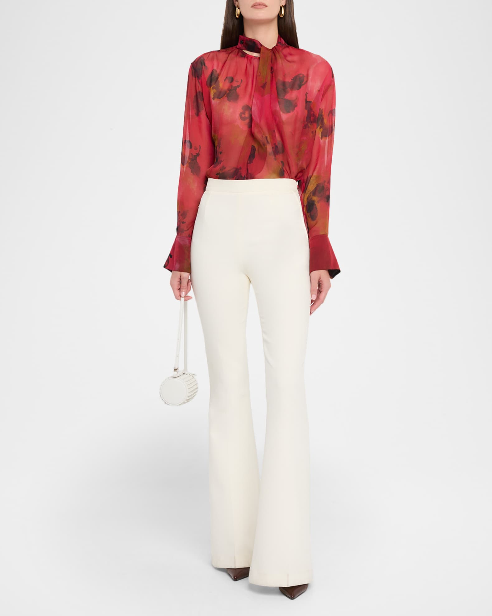 Drape Detail Silk Blouse 1