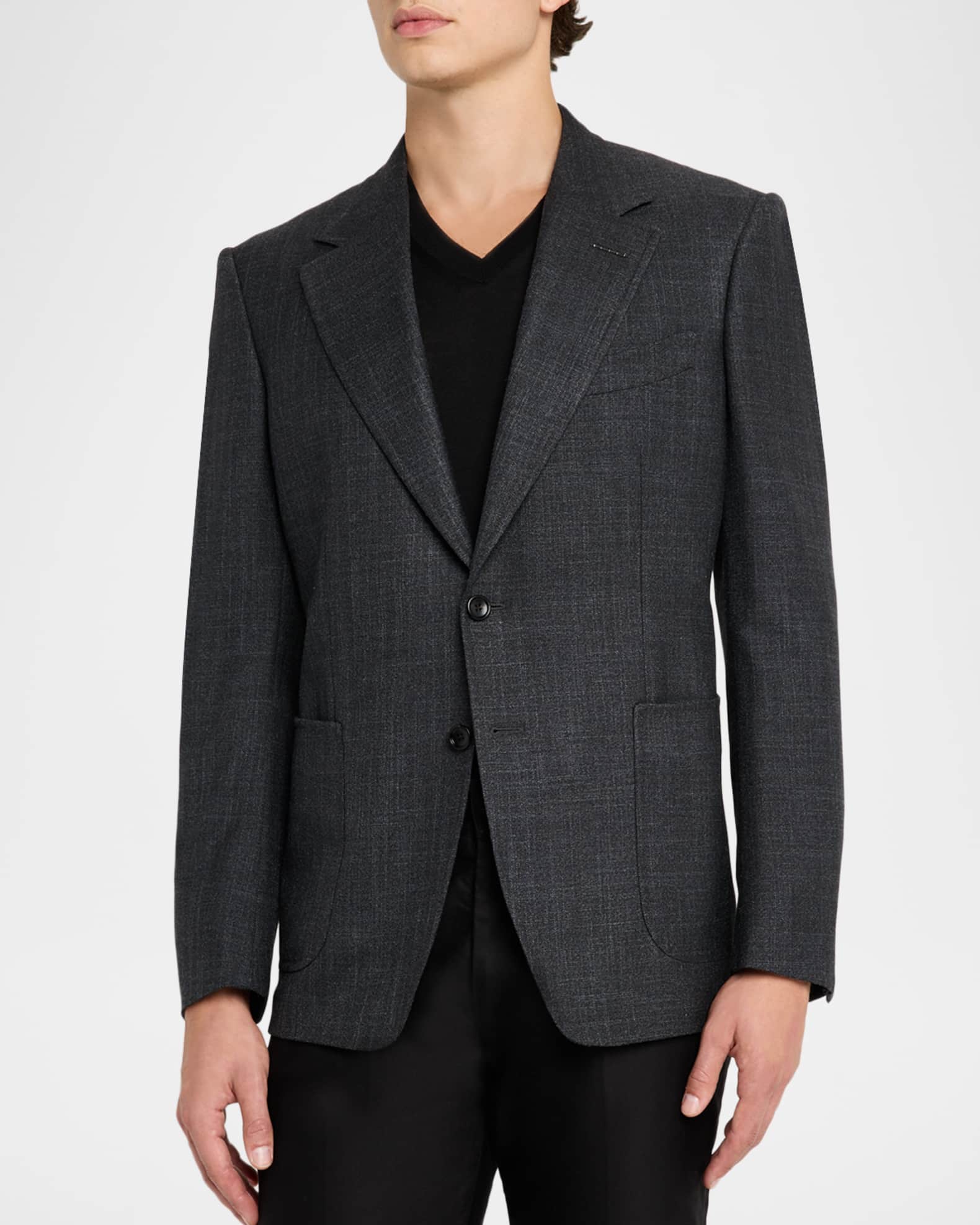 TOM FORD Men's Shelton Sharkskin Sports Jacket | Neiman Marcus