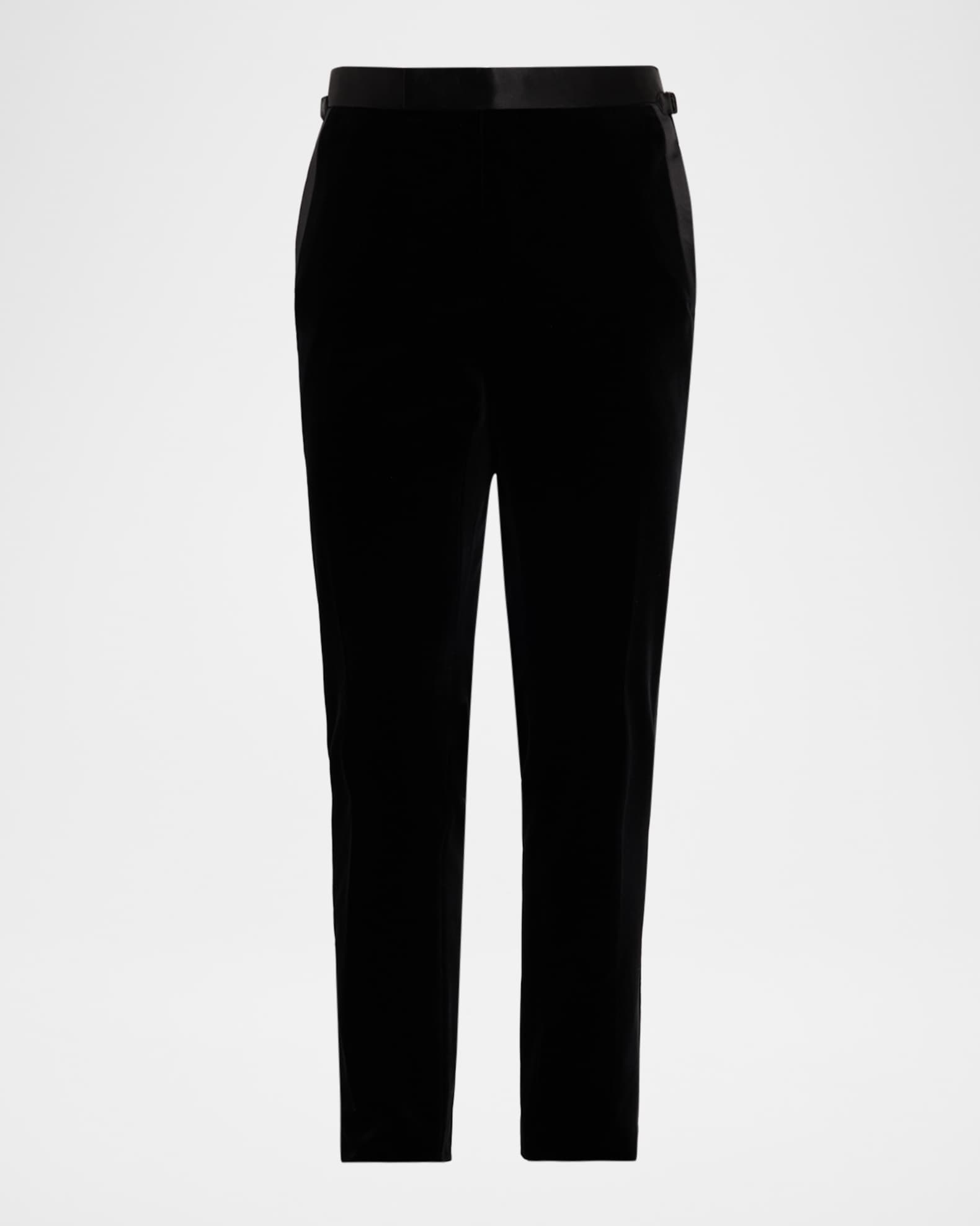 Men's Shelton Velvet Tuxedo Stripe Formal Pants 0