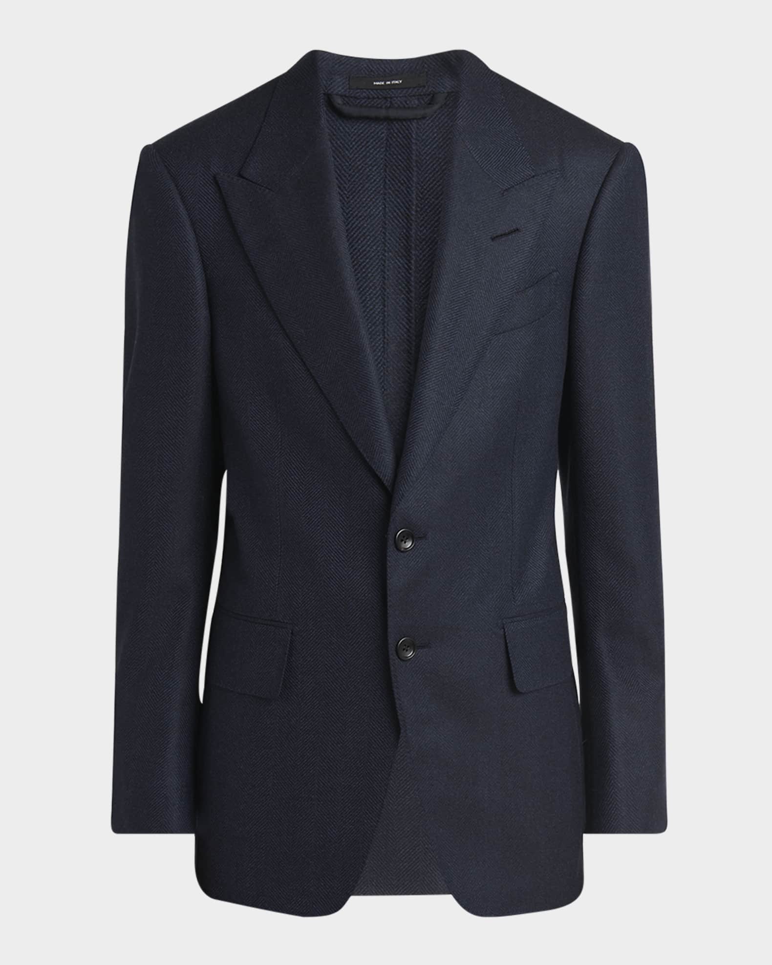 Men's Shelton Wool Herringbone Sport Coat 0