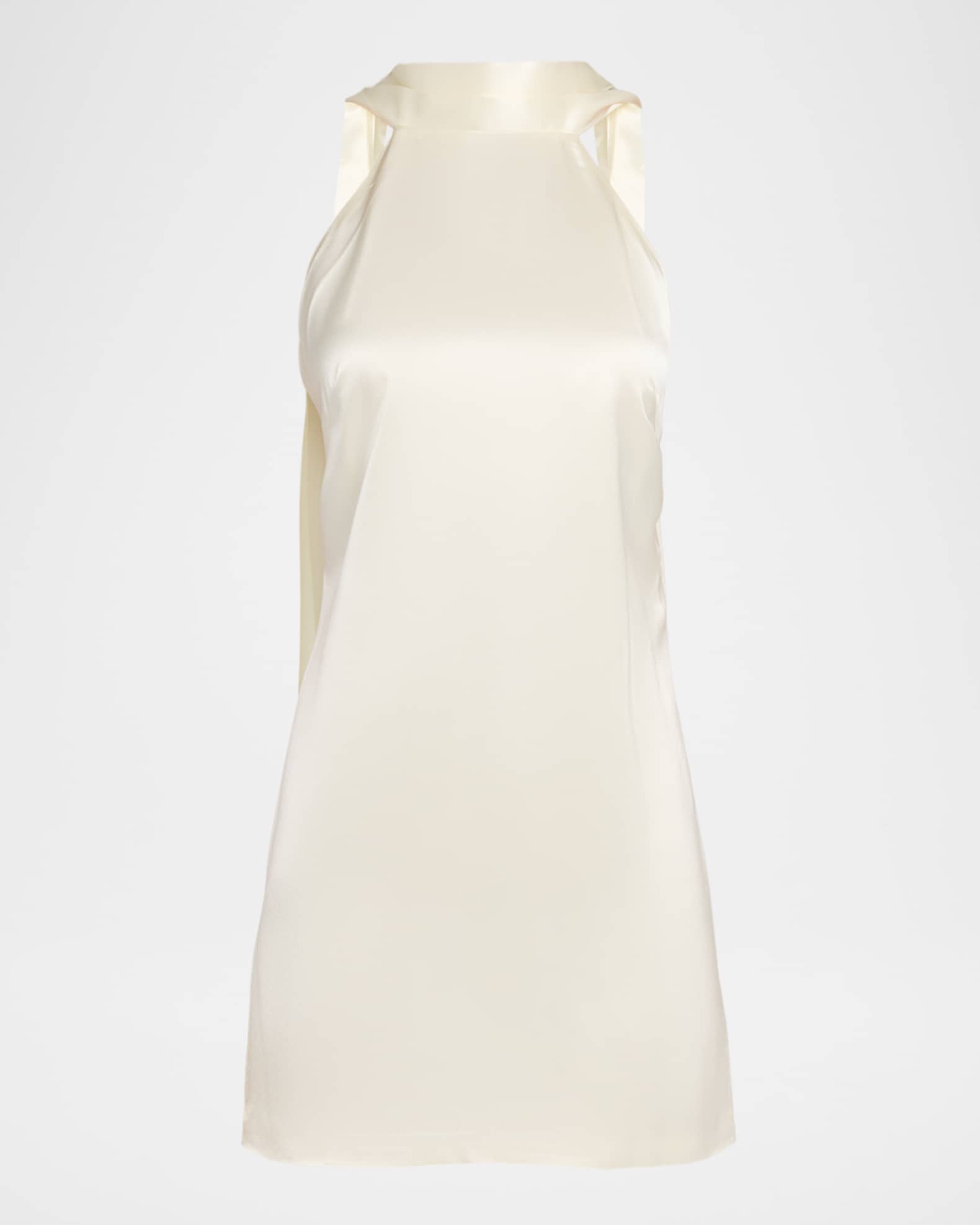 Lita Draped Satin Mini Dress 0