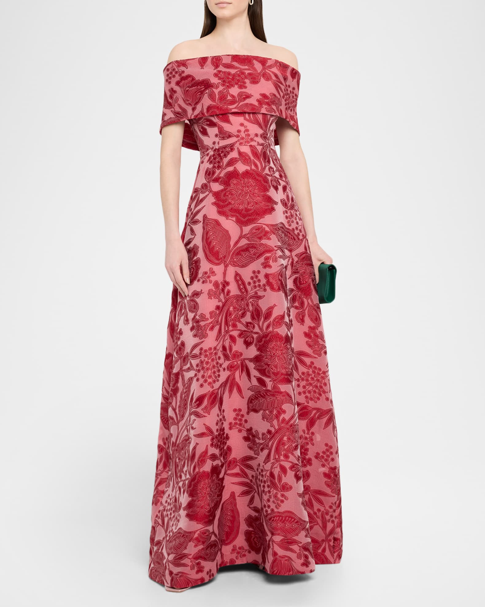 Deedie Off-The-Shoulder Fil Coupe Gown 1
