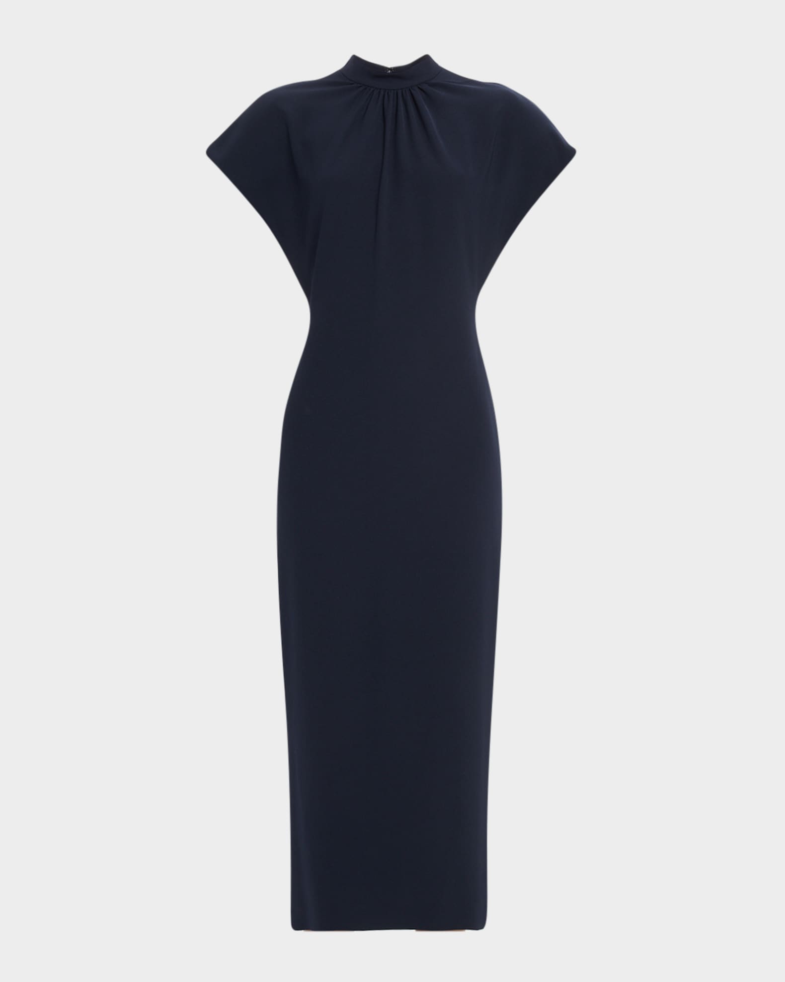 Stella Short-Sleeve Solid Crepe Midi Dress 0