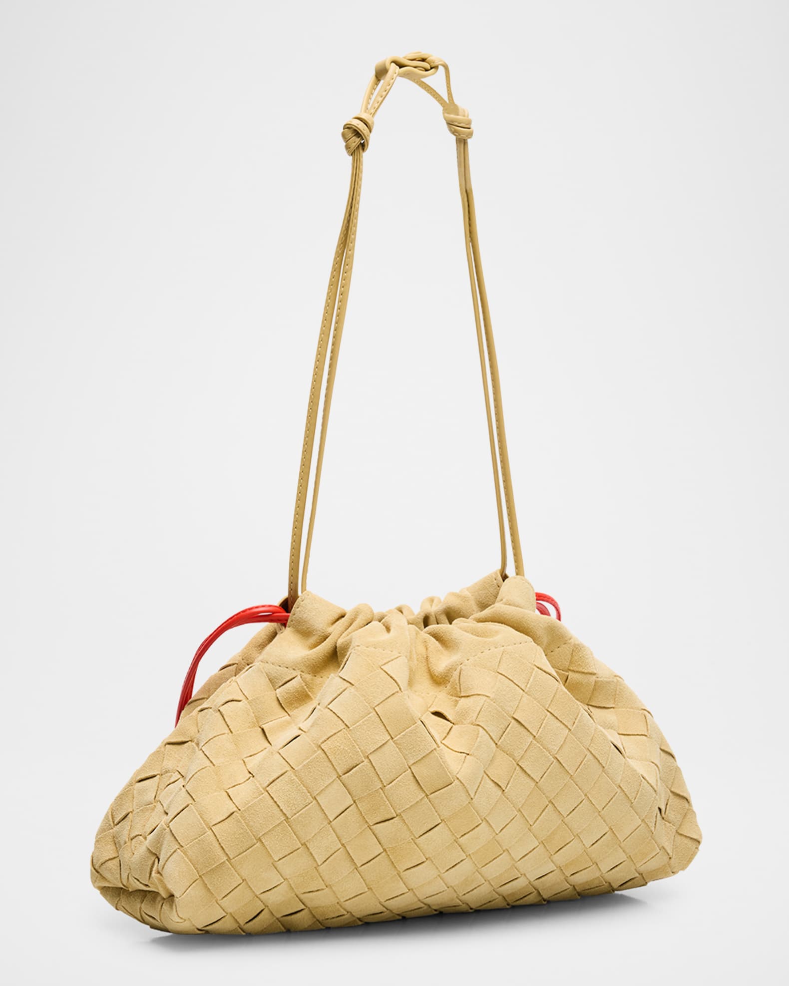 Bottega Veneta Soiree Dustbag Suede Pouch Bag | Neiman Marcus