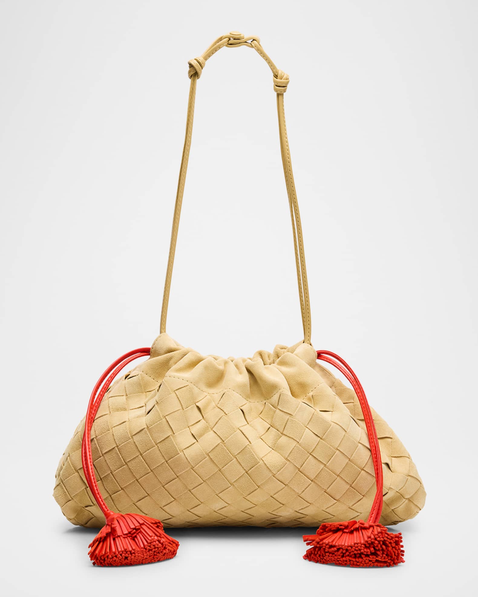 Bottega Veneta Soiree Dustbag Suede Pouch Bag | Neiman Marcus