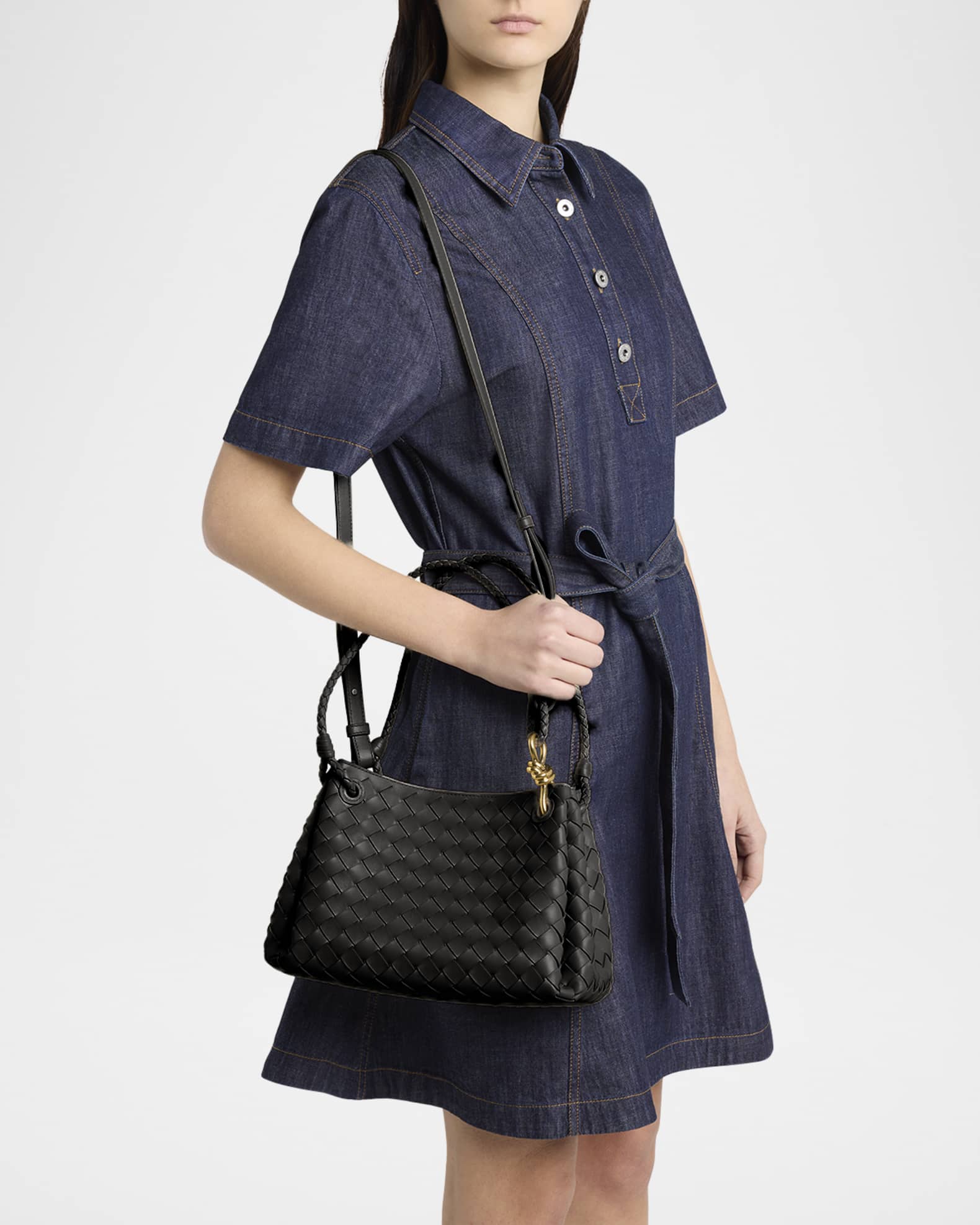 Bottega Veneta Parachute Medium Nappa Leather Shoulder Bag