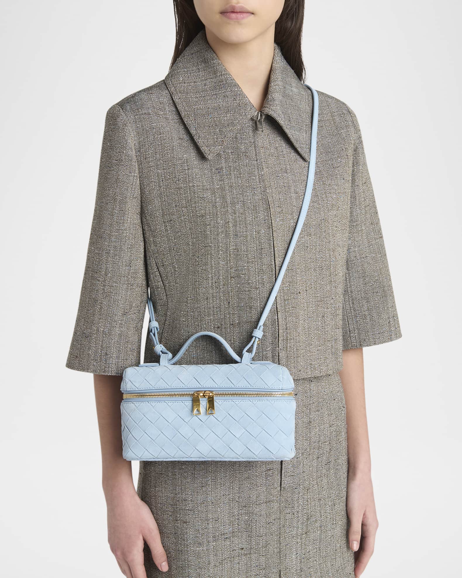 Bottega Veneta Bang Bang Mini Suede Vanity Case | Neiman Marcus