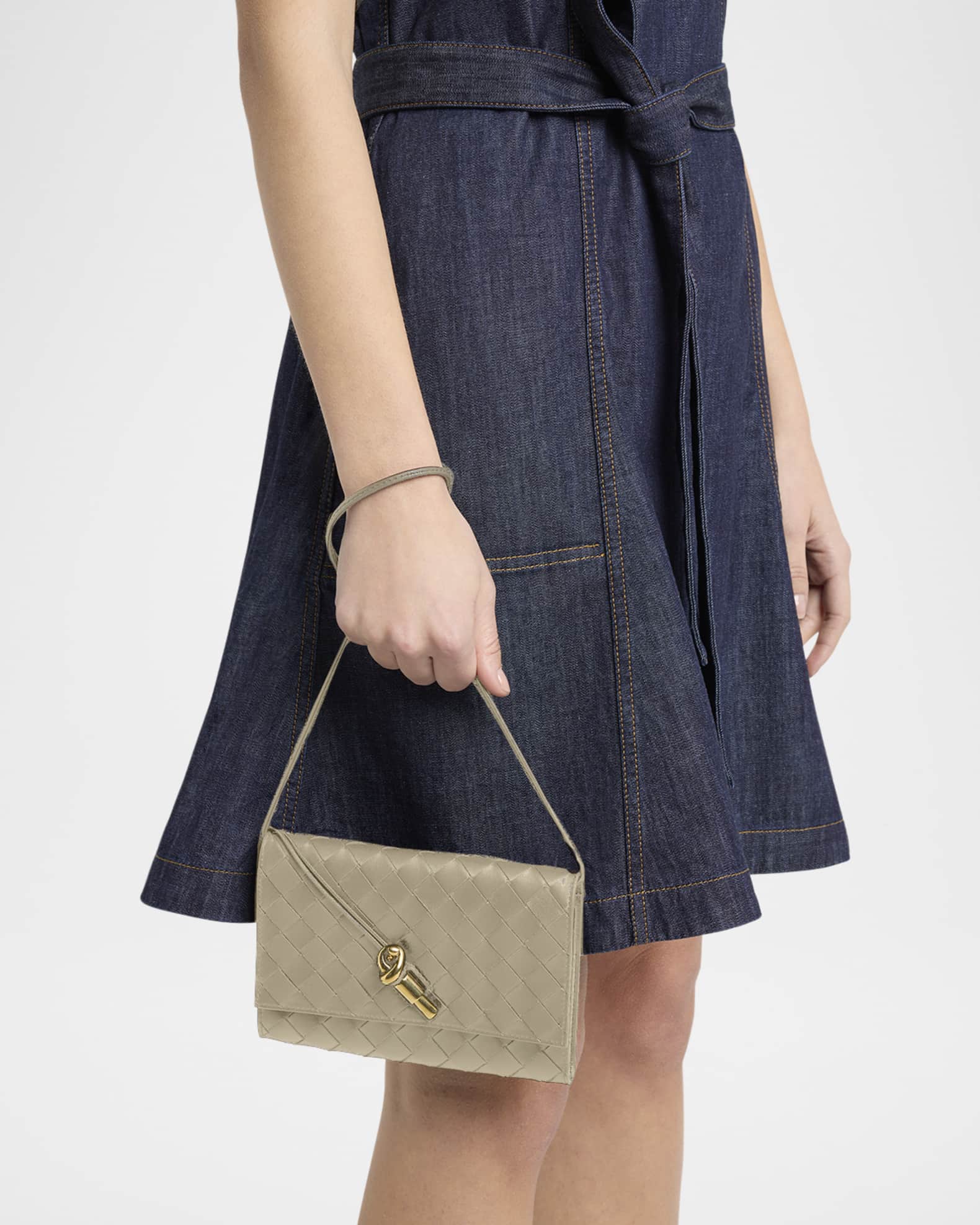 Andiamo Metallic Leather Pouch Bag 1