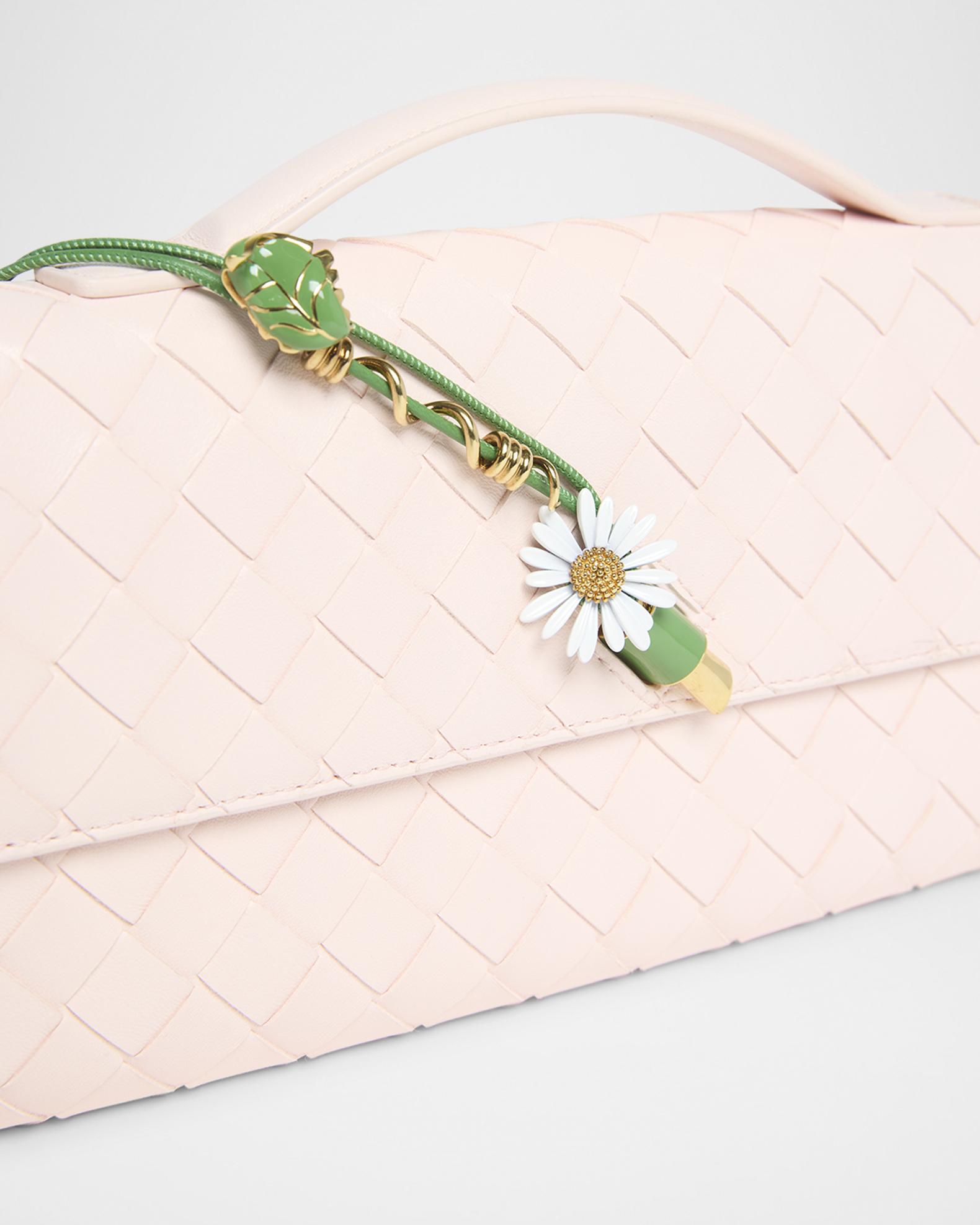 Bottega Veneta Andiamo Flower-Embellished Leather Clutch Bag
