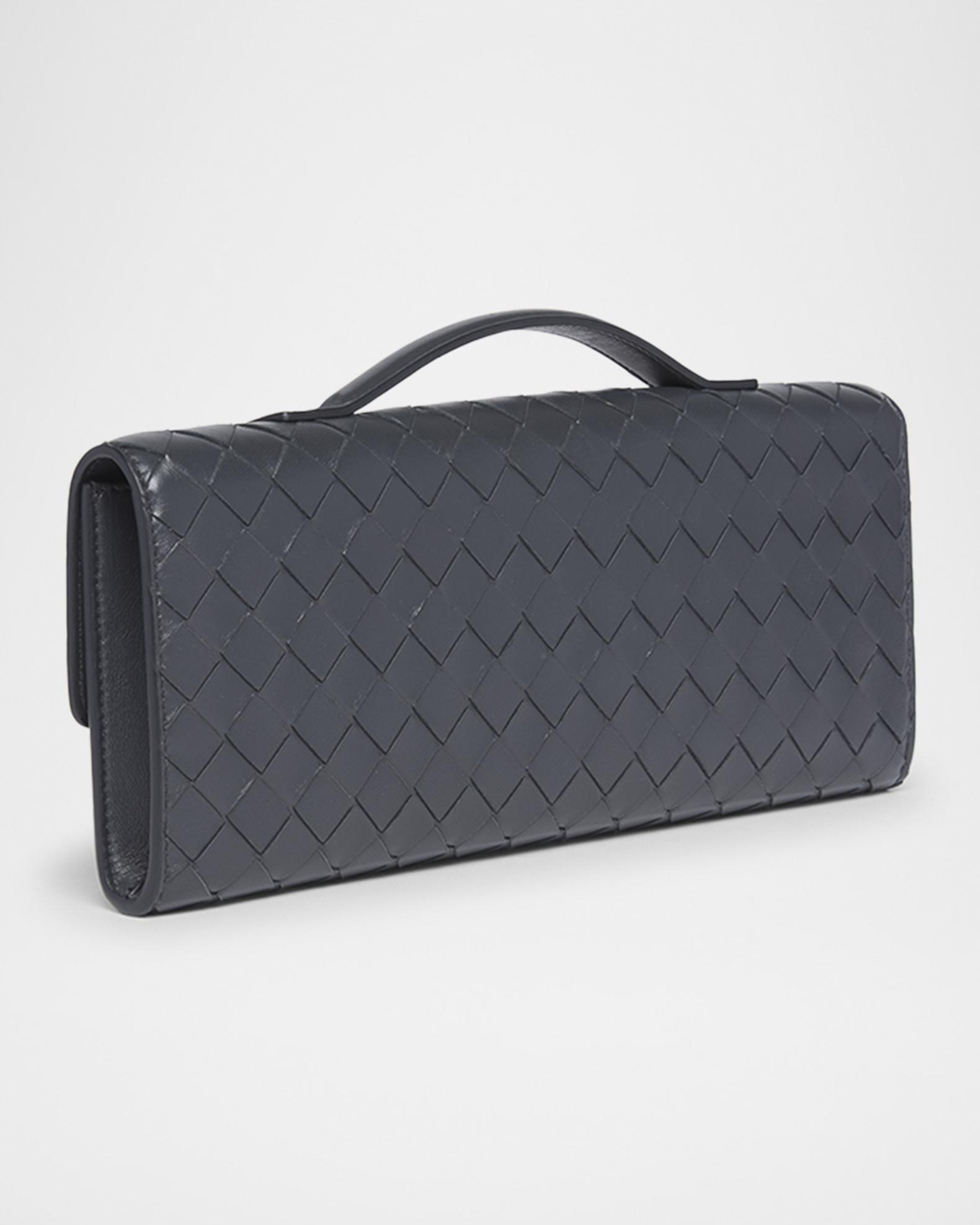Bottega Veneta Andiamo Flower-Embellished Leather Clutch Bag