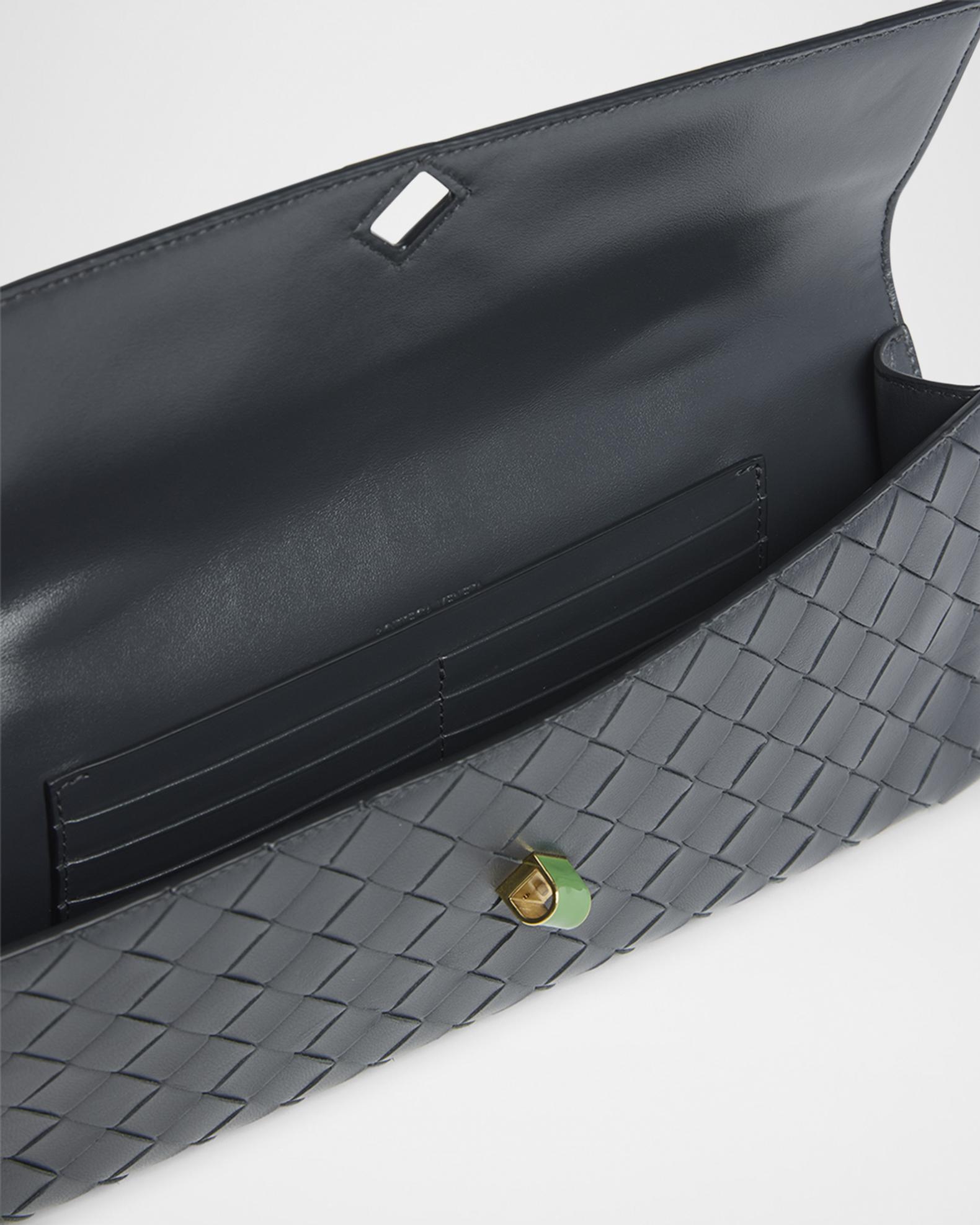 Bottega Veneta Andiamo Flower-Embellished Leather Clutch Bag