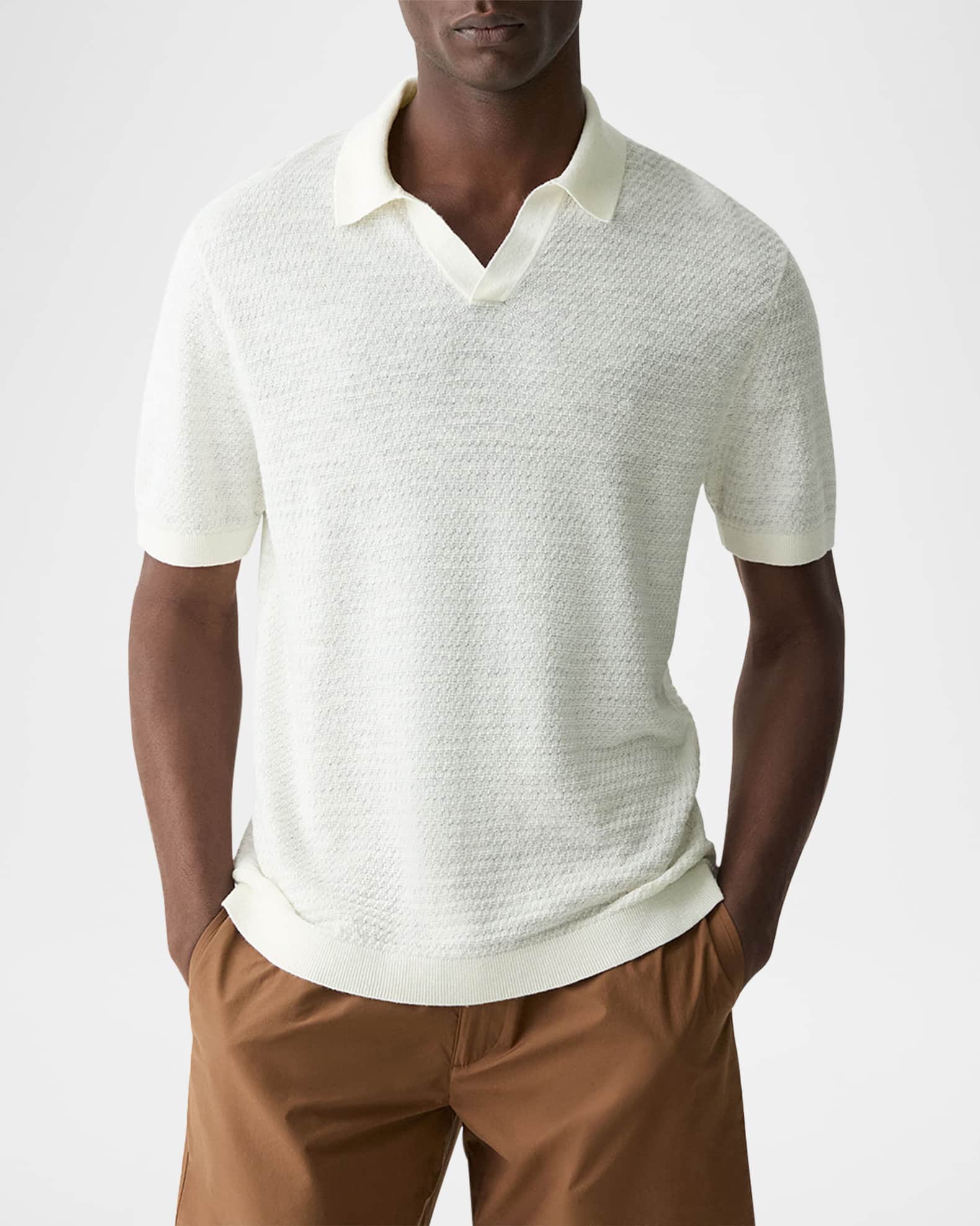 【SCENERITY】Bio Collar Short Sleeve Knit Theory Men's Brenan Knit Short-Sleeve Johnny Collar Polo