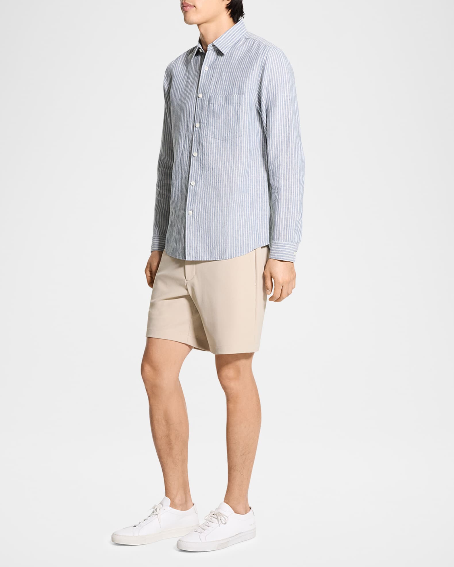 Men's Irving Summer Stripe Pocket Casual Button-Down Shirt 1