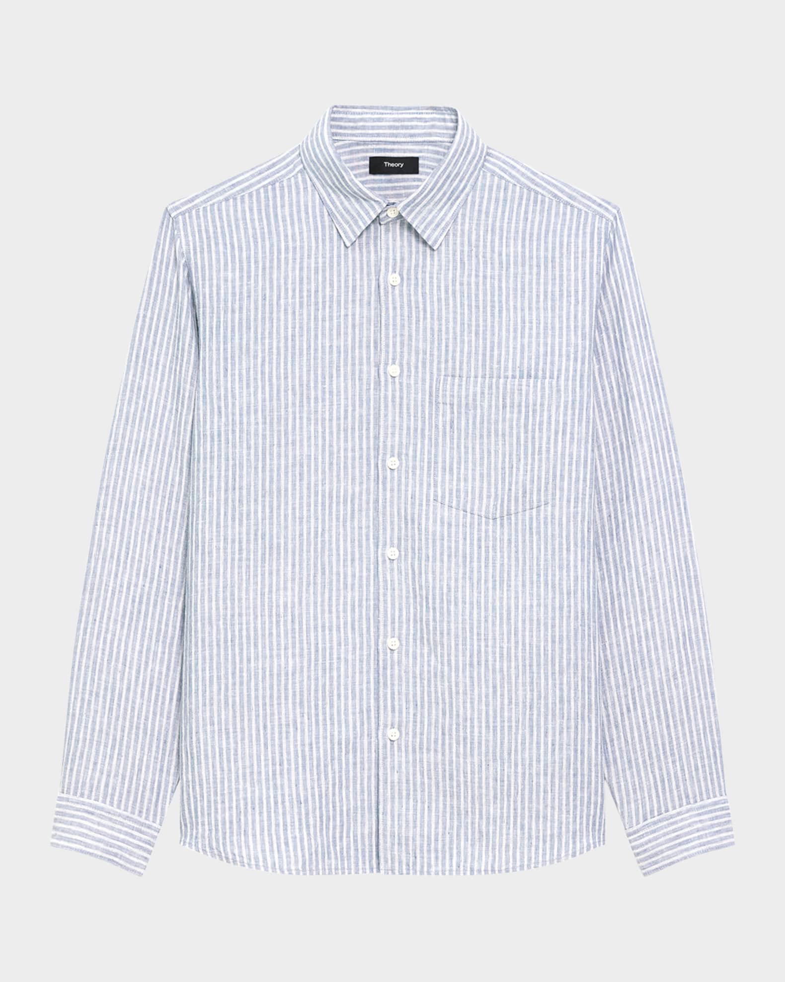 Men's Irving Summer Stripe Pocket Casual Button-Down Shirt 0