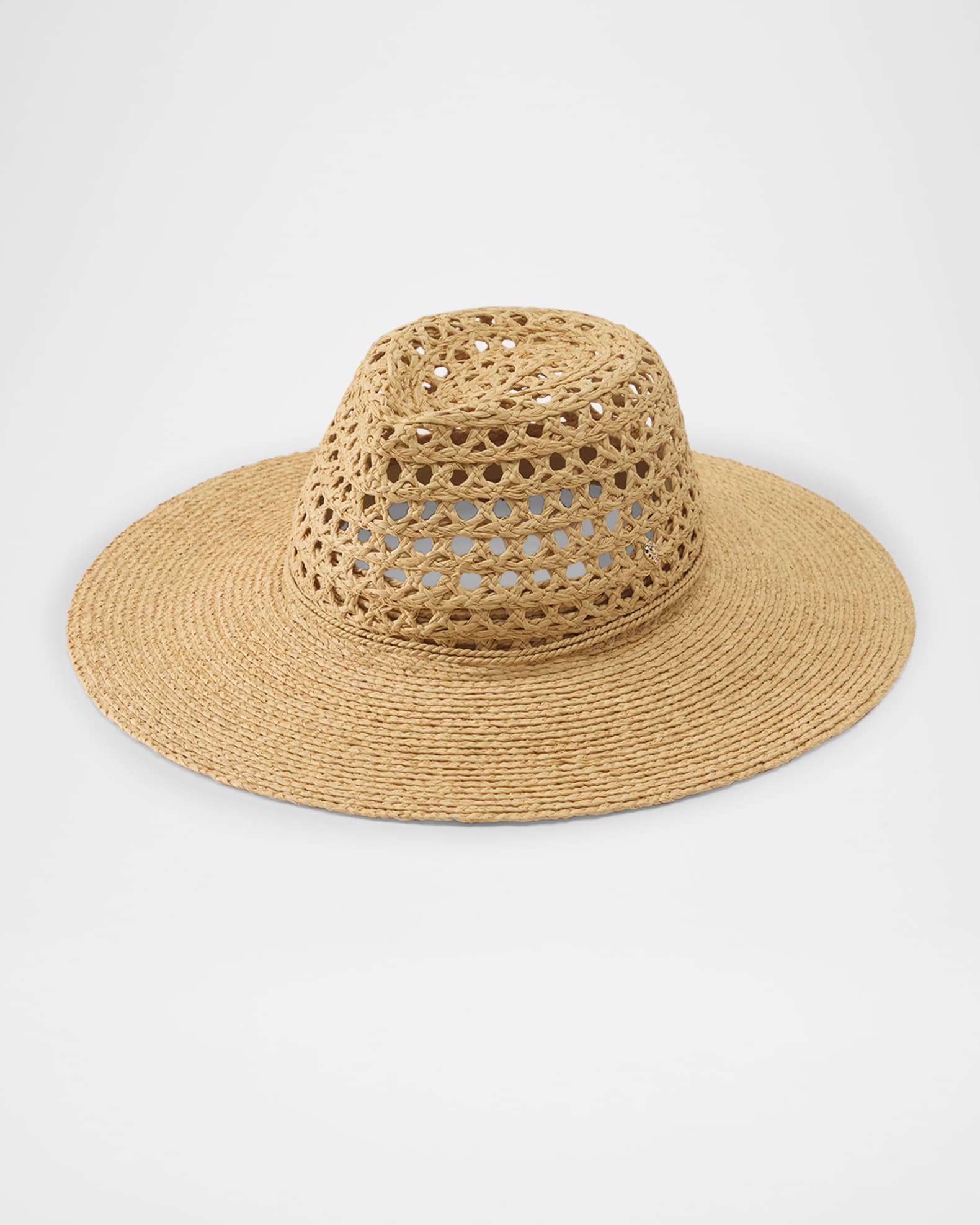 Helen Kaminski Kendra Raffia Lace Fedora | Neiman Marcus