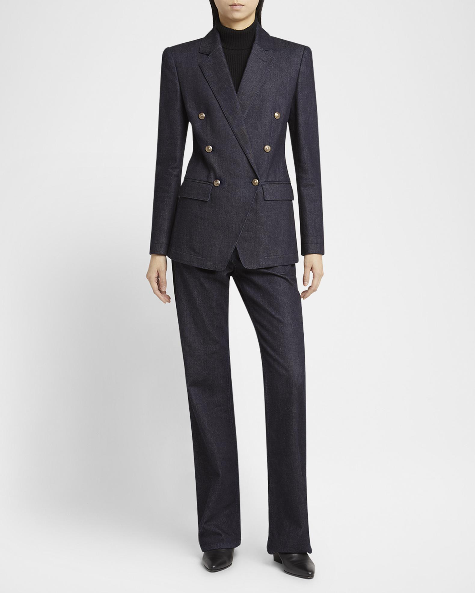 Giorgio Armani Cotton-Cashmere Denim Double-Breasted Blazer 