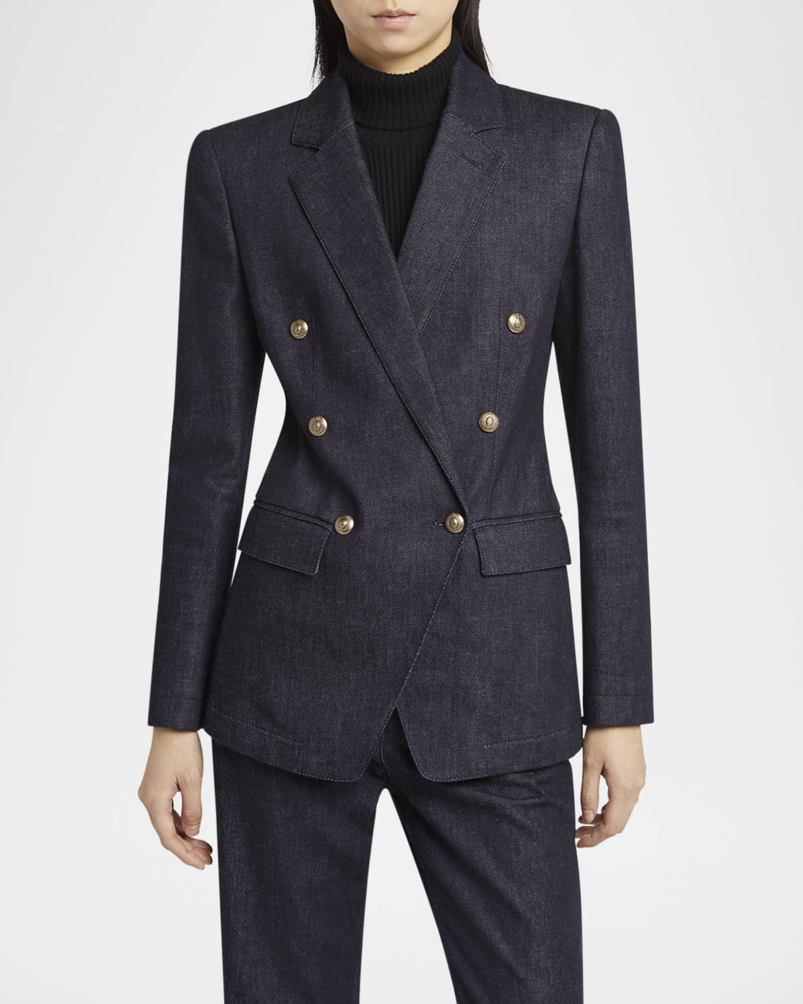 ジャケット GIORGIO ARMANI DOUBLE-BREASTED JACKET IN CASHMERE AND SILK Giorgio Armani Silk Cotton Double-Breasted Blazer | Neiman