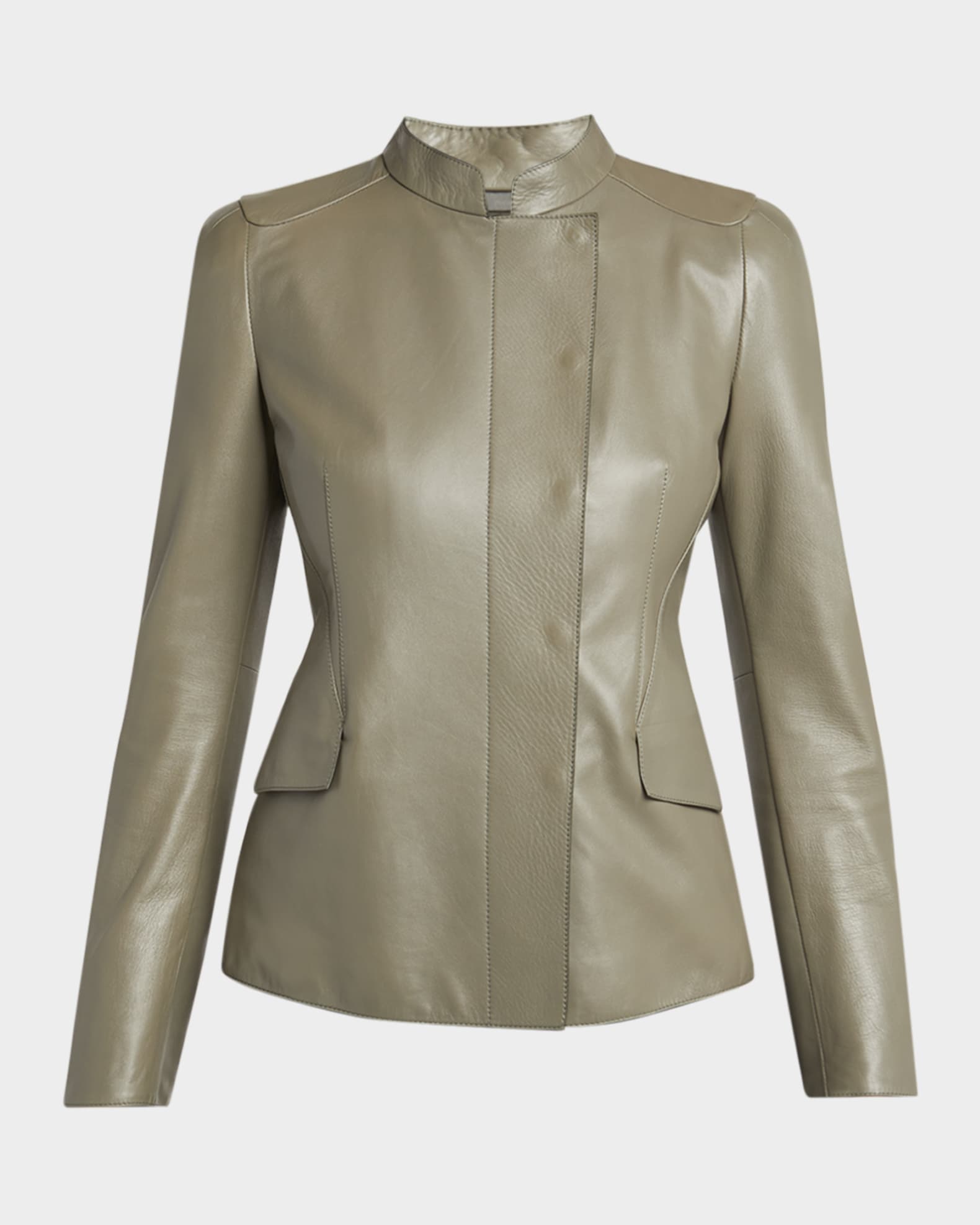 Fitted Nappa Leather Jacket 0