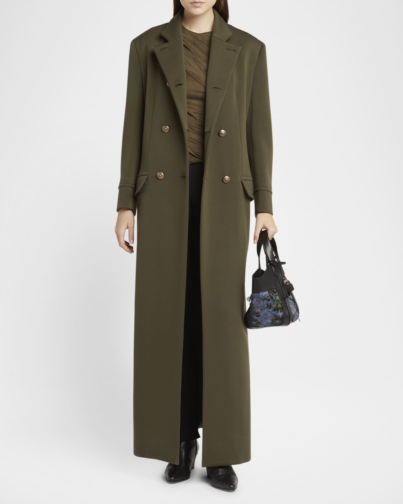 Military Double-Breasted Maxi Coat 1