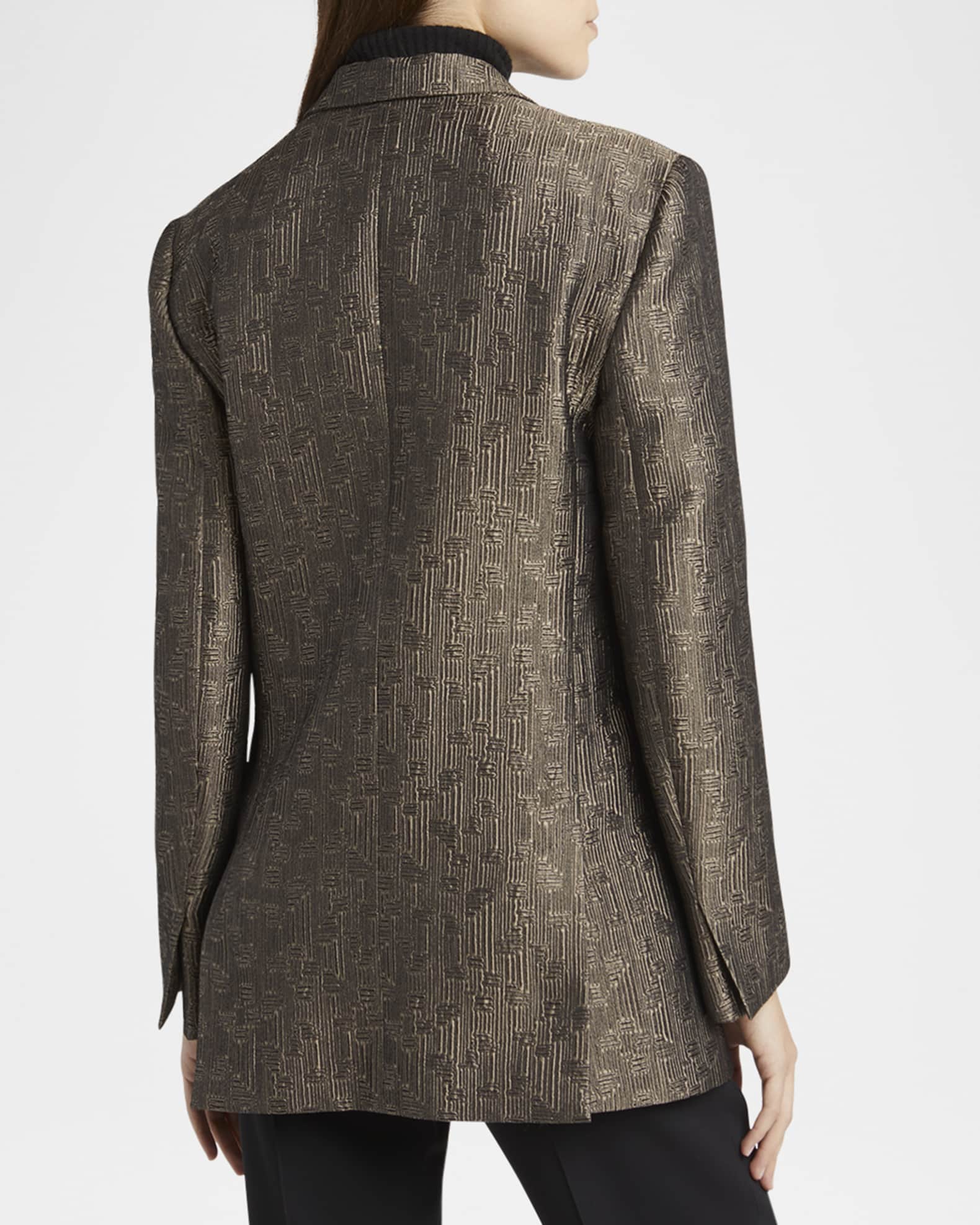 【関税&送料込】Giorgio Armani Jacquard Hemp Linen And Silk Silk, linen and hemp jacquard pea coat | Giorgio Armani