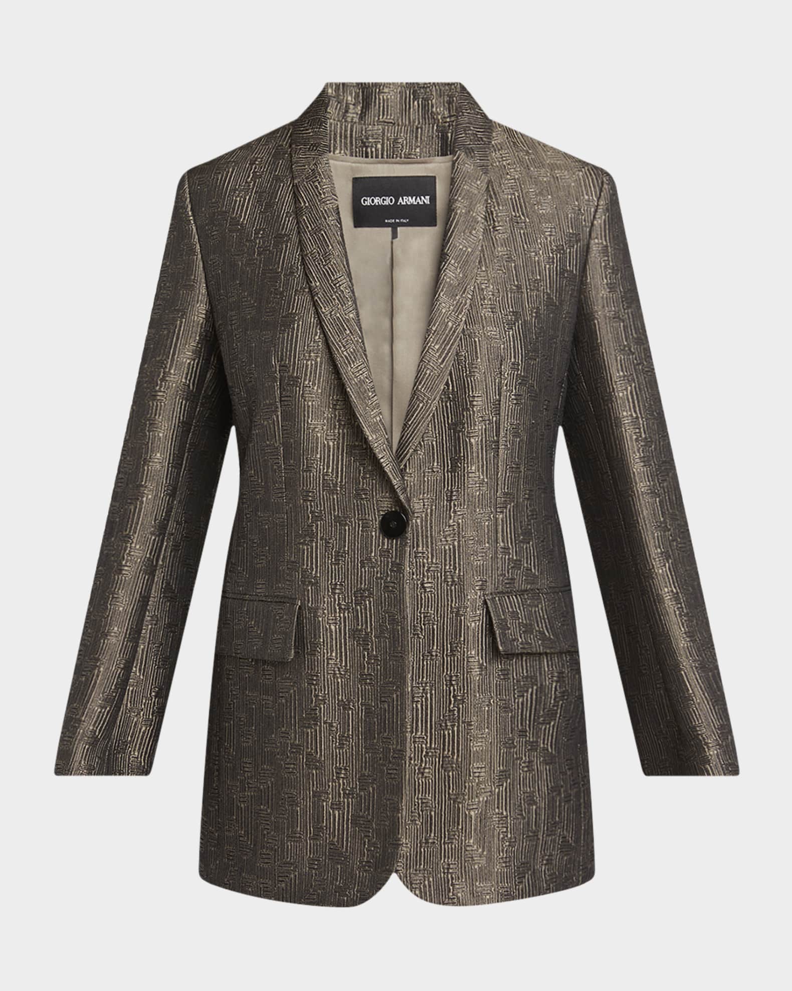 Giorgio Armani Geo Silk Jacquard Single-Breasted Blazer