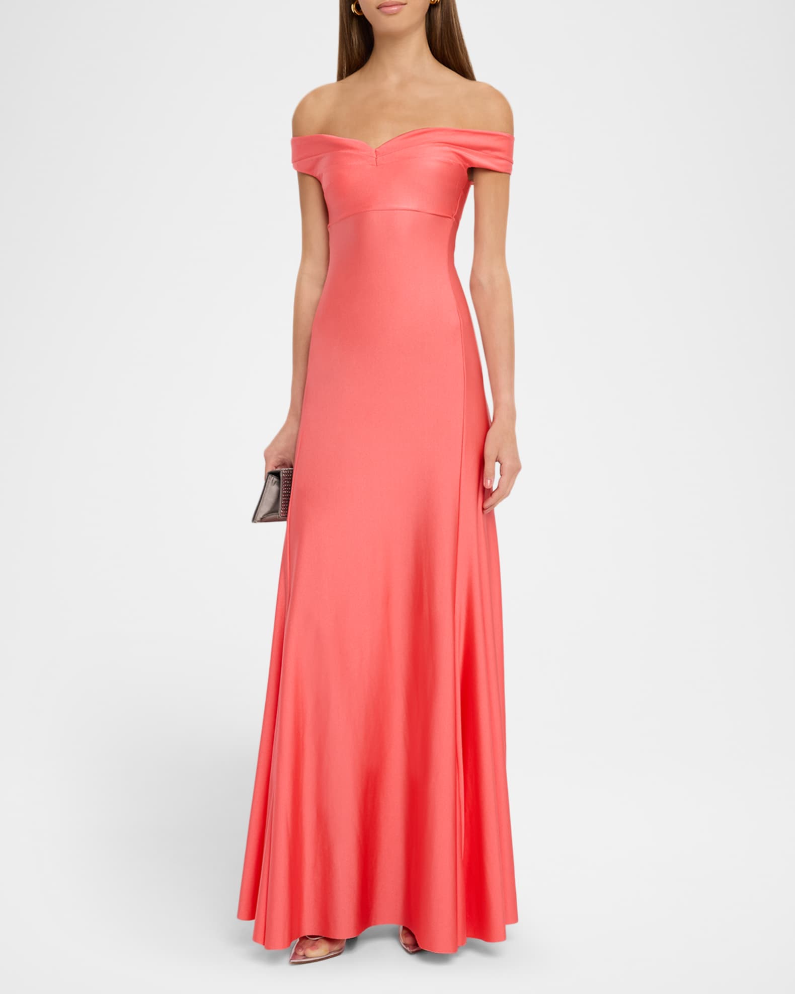 Chiara Boni La Petite Robe Off-Shoulder Jersey Gown | Neiman