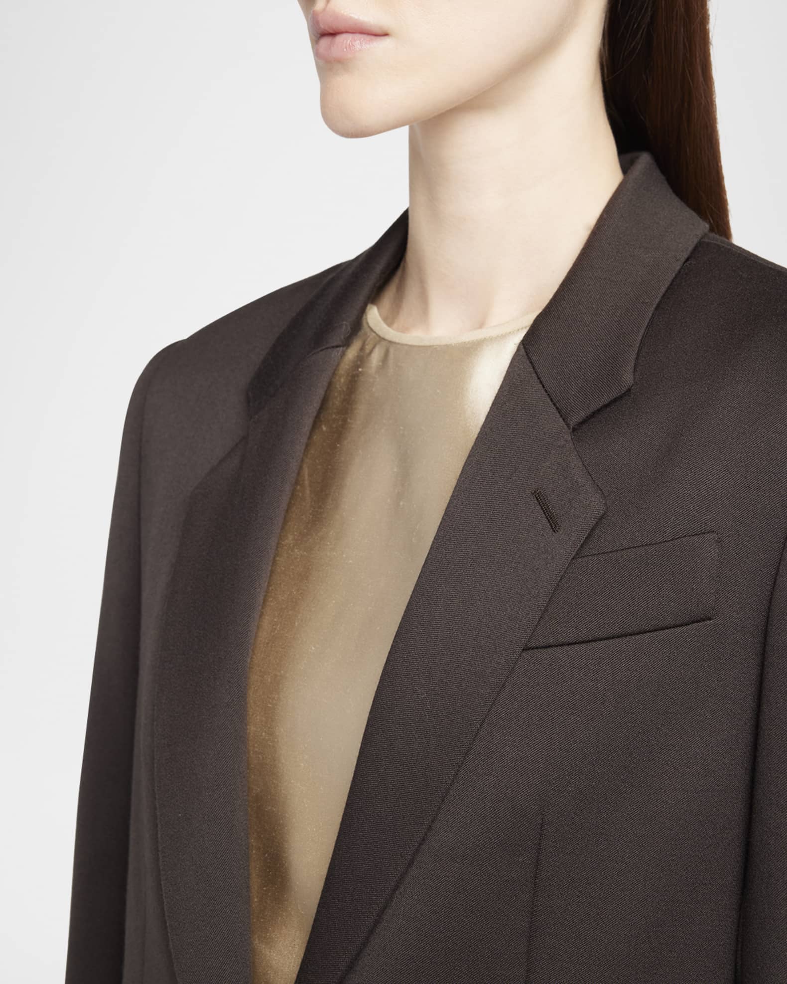 Giorgio Armani Virgin Wool Single-Breasted Blazer | Neiman