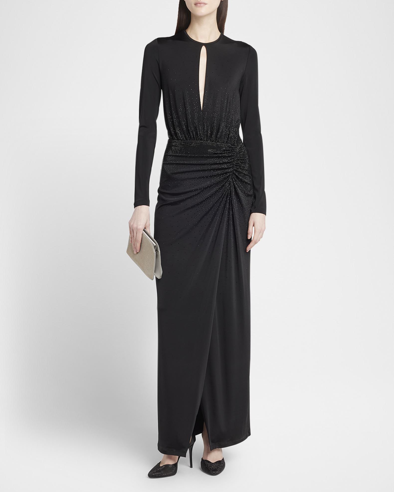 DRAPED KEYHOLE LONG GOWN