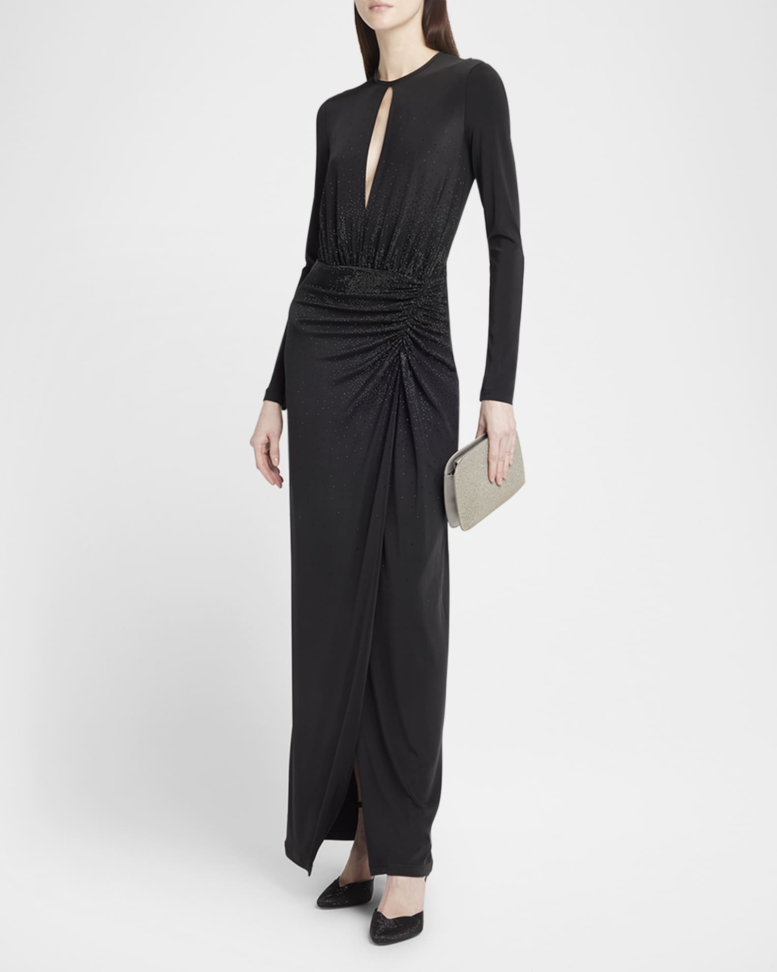 green emerald velvet dress Armani Collezioni Women's Black Halter Top Gown main image 0