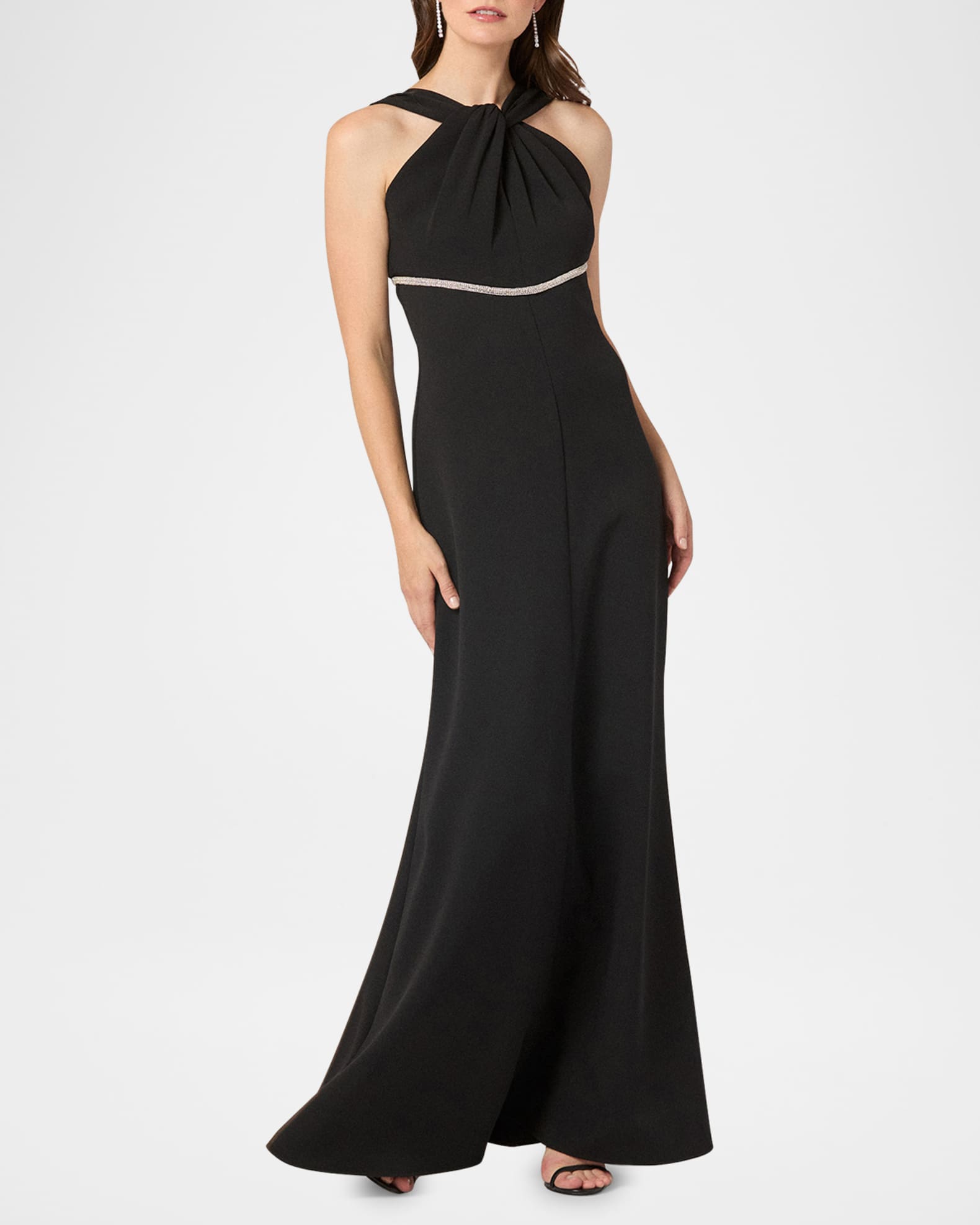 Baker Crystal-Embellished Halter Gown 1