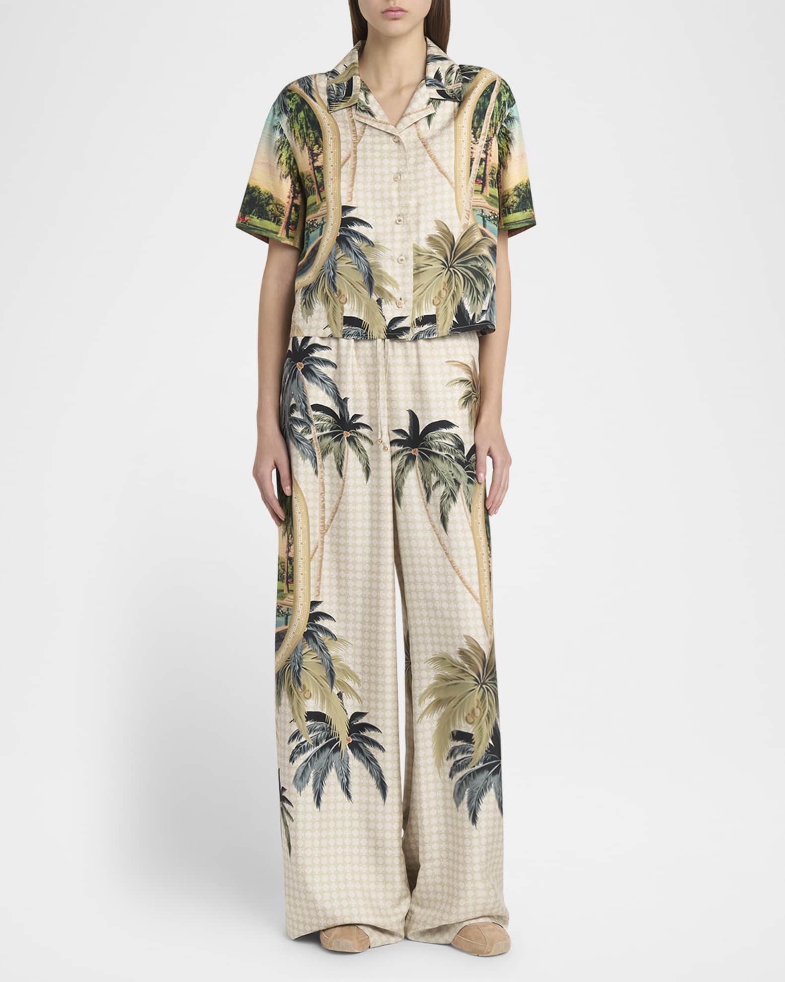 Paradise Wide-Leg Silk Pants 1