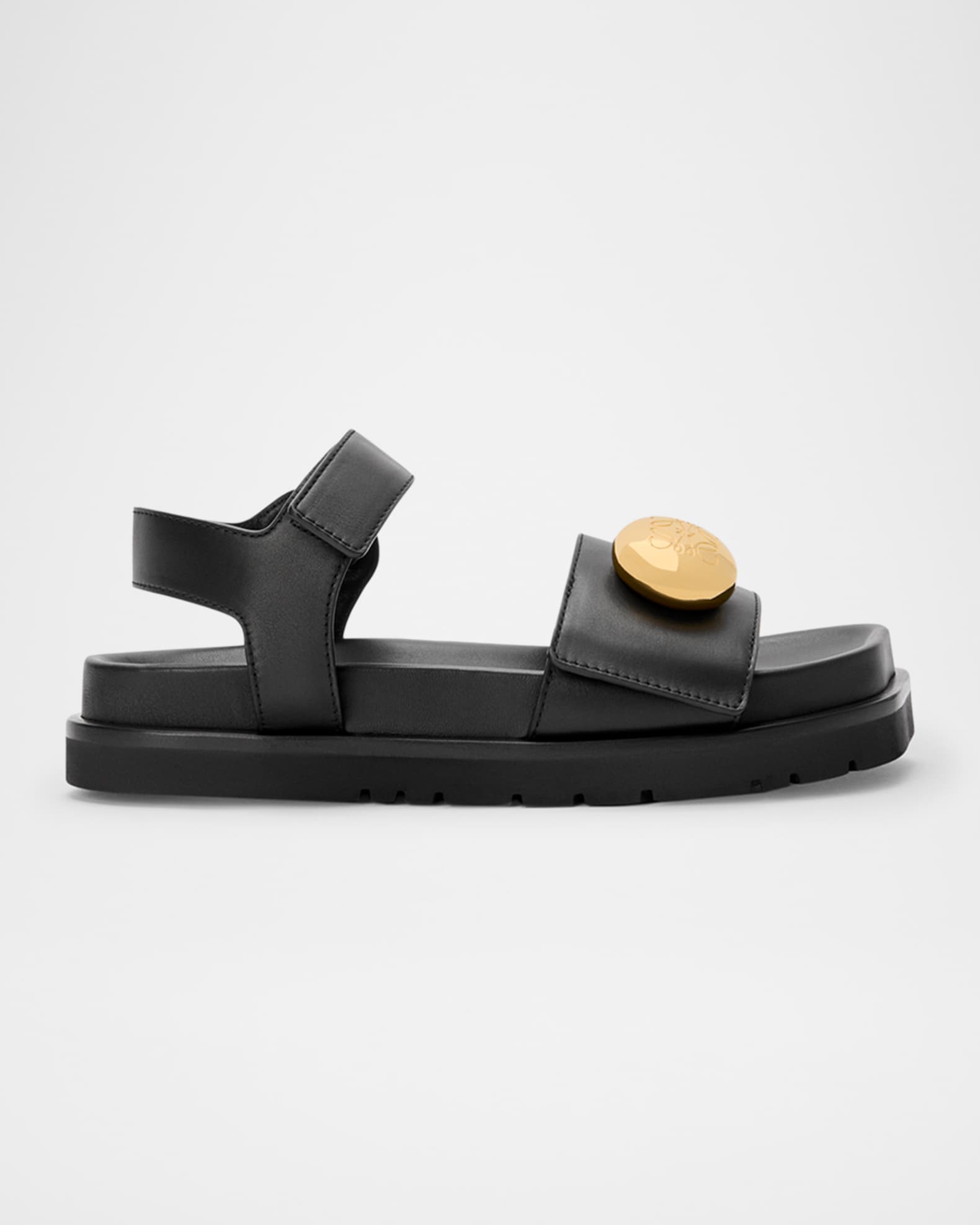 【関税&送料込】Loewe Pebble Flat Sandals In Smooth Leather LOEWE Pebble embellished leather slides | NET-A-PORTER