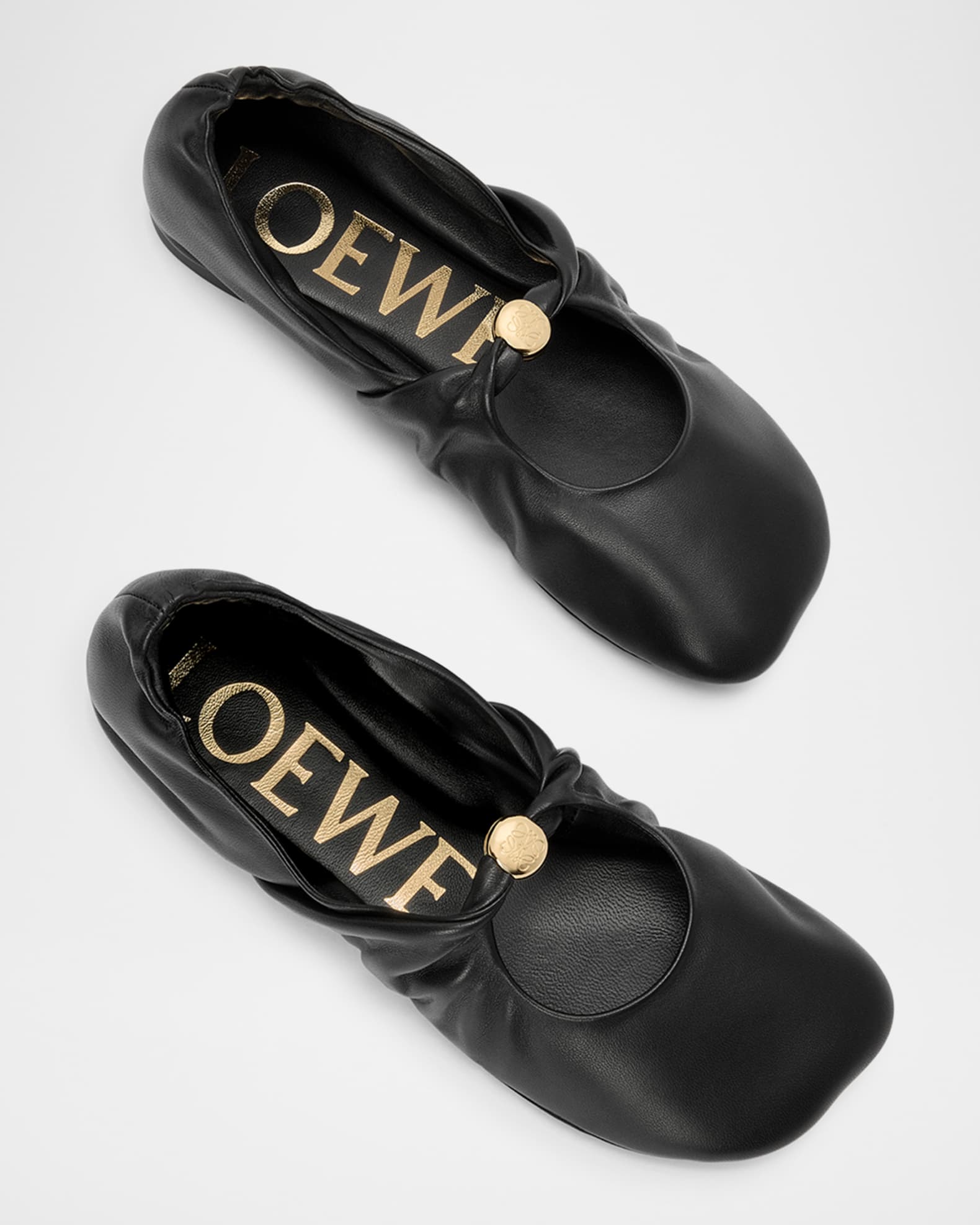 【LOEWE】Pebble soft leather ballerinas Loewe Pebble Soft Leather Ballerina Flats | Neiman Marcus