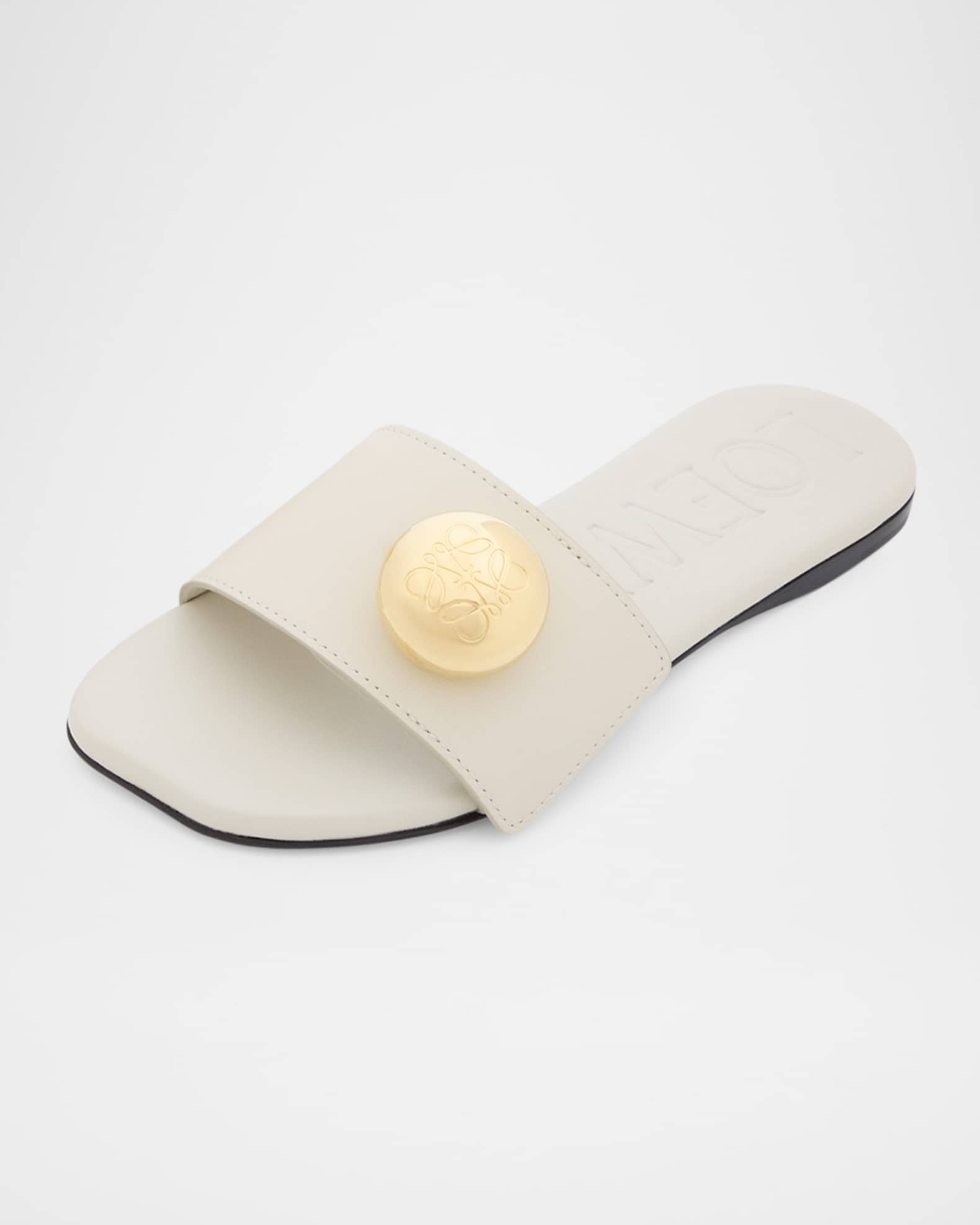 Pebble Leather Slide Sandals 1