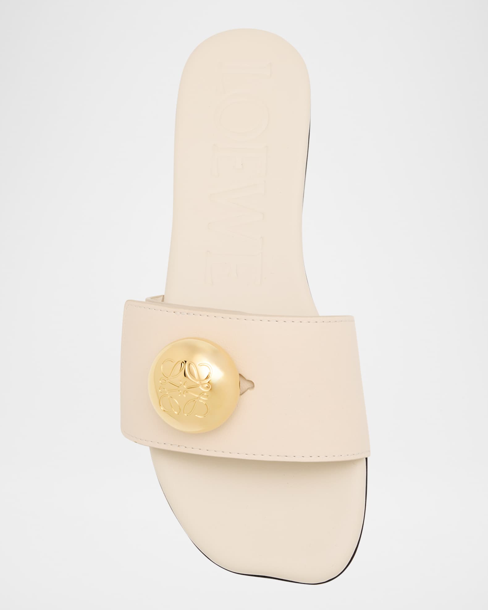 Loewe Pebble Leather Slide Sandals | Neiman Marcus