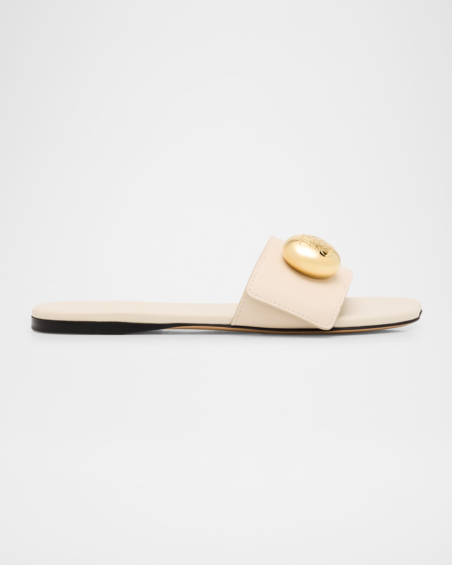 Pebble Leather Slide Sandals 0
