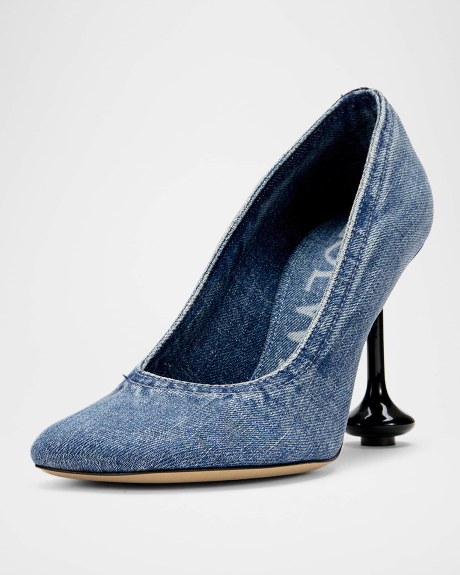 Loewe Toy Denim Drop Stiletto Pumps | Neiman Marcus