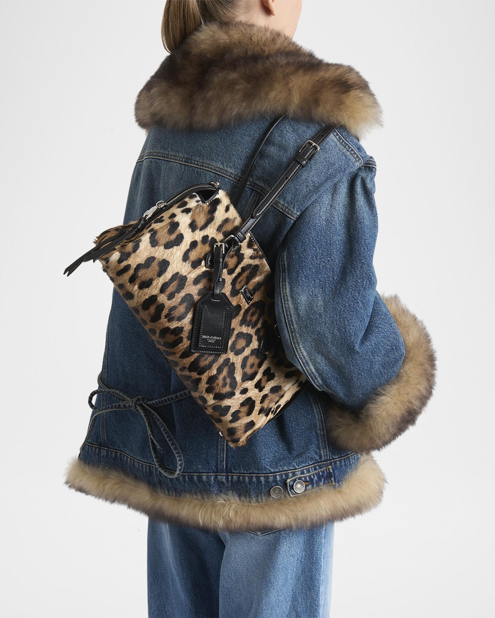 Dolce&Gabbana Vittoria Cheetah-Print Pony Hair Shoulder Bag 