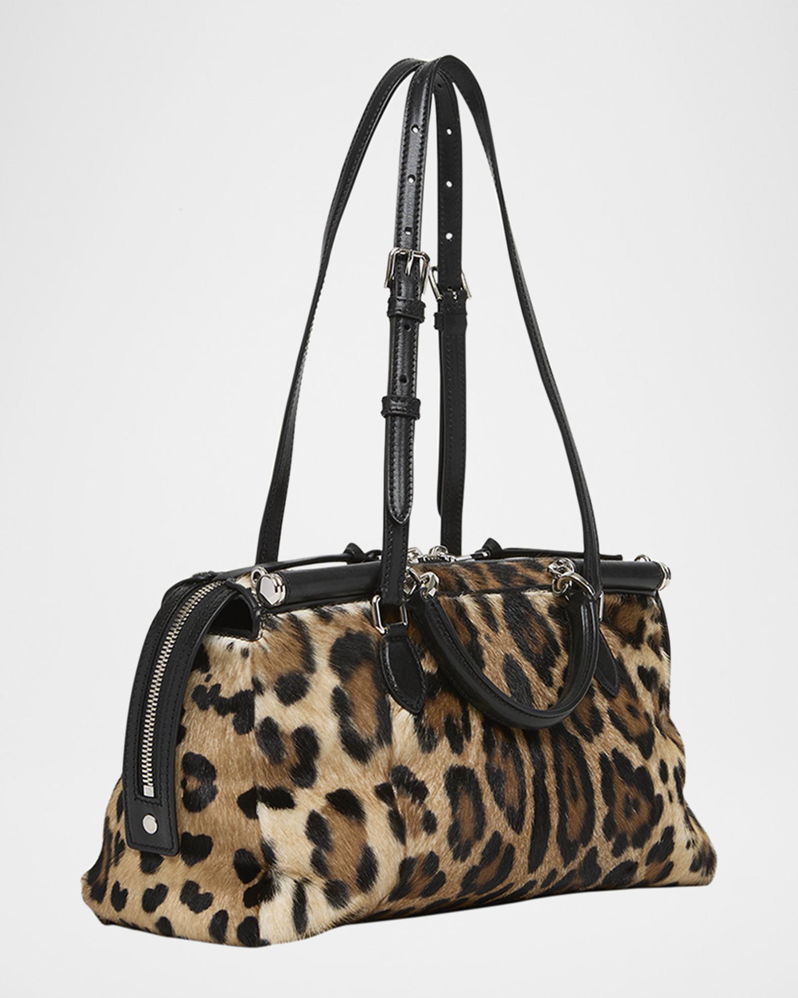 Dolce&Gabbana Vittoria Cheetah-Print Pony Hair Shoulder Bag 