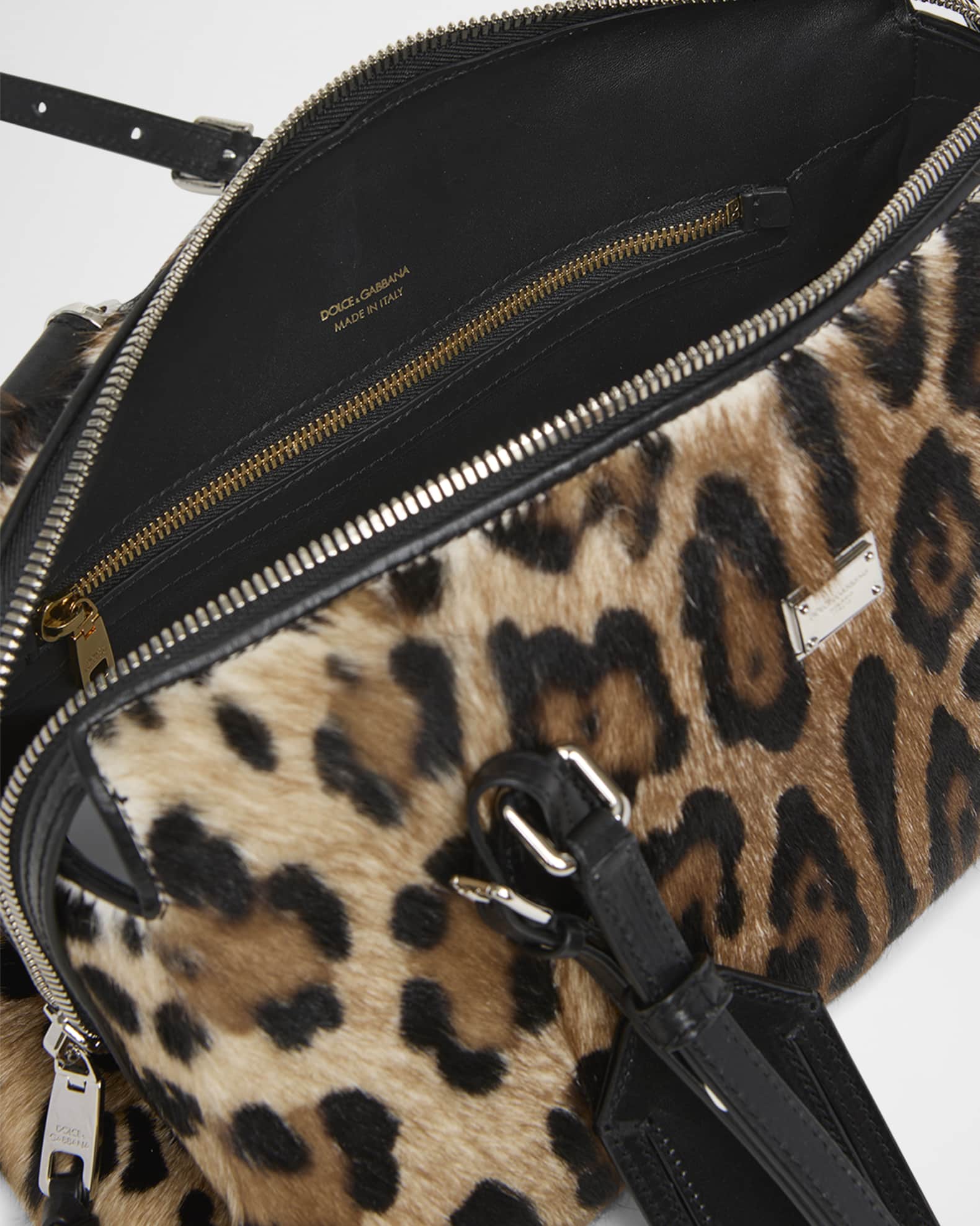 Dolce&Gabbana Vittoria Cheetah-Print Pony Hair Shoulder Bag